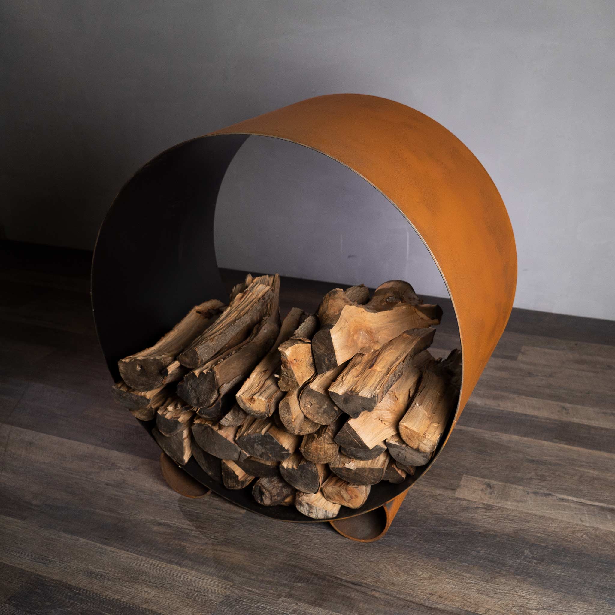 Fire Pit Art Carbon Steel Orbit Log Rack - Image 9