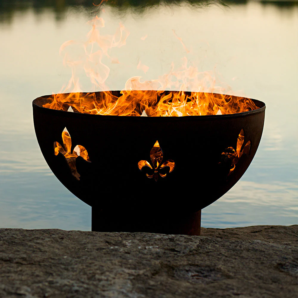 Fire Pit Art Fleur de Lis Fire Pit - Image 3