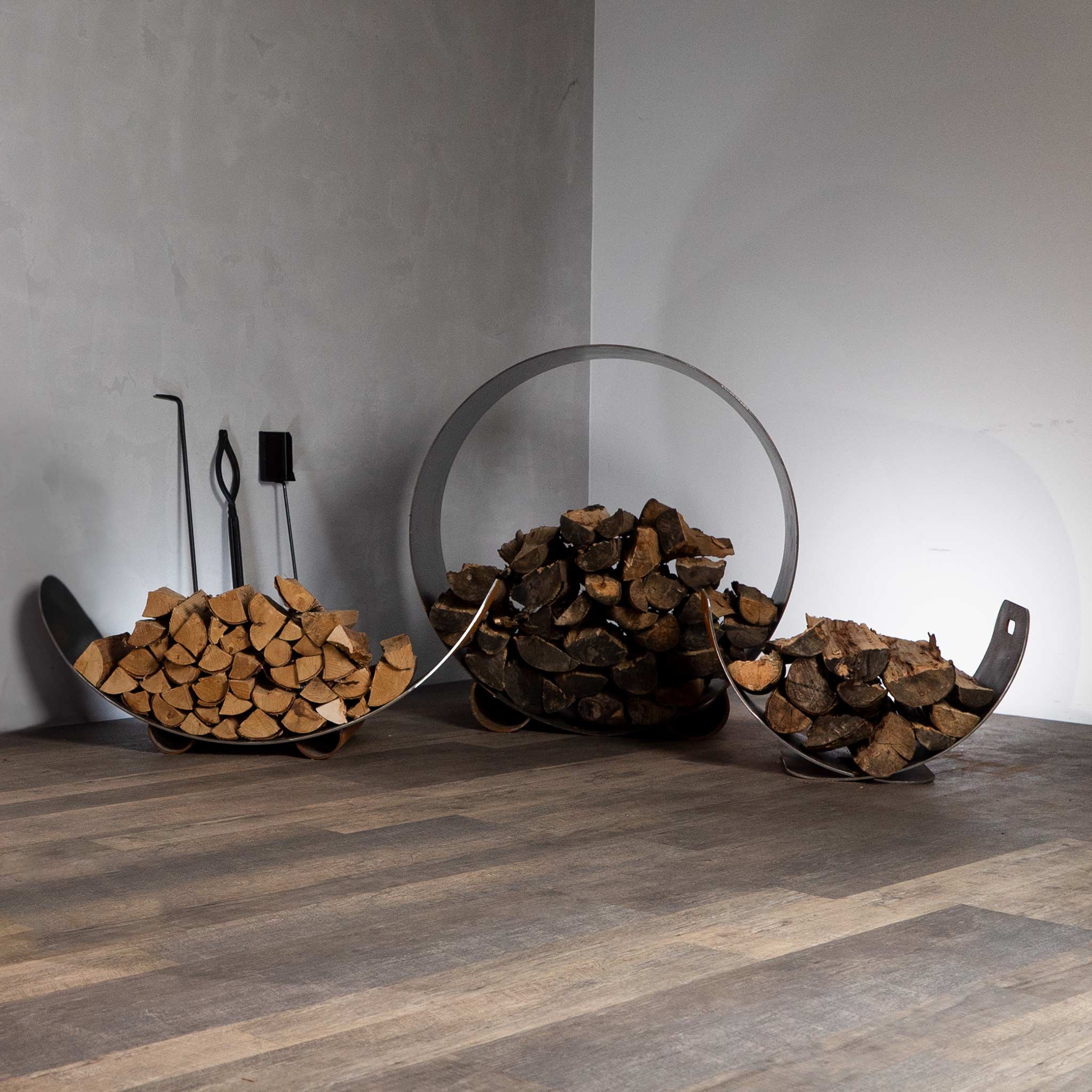 Fire Pit Art Stainless Steel Wings in Flight Log Rack - Image 5