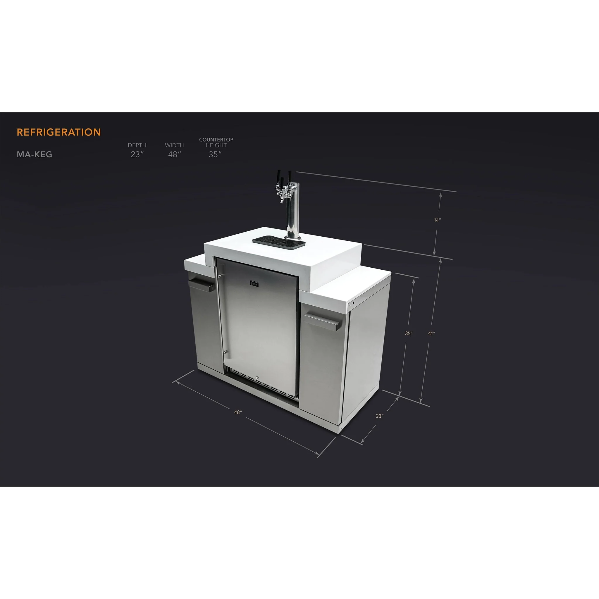 Freestanding Keg Center Stainless Steel Outdoor Kegerator - MA-KEG by Mont Alpi - Image 5
