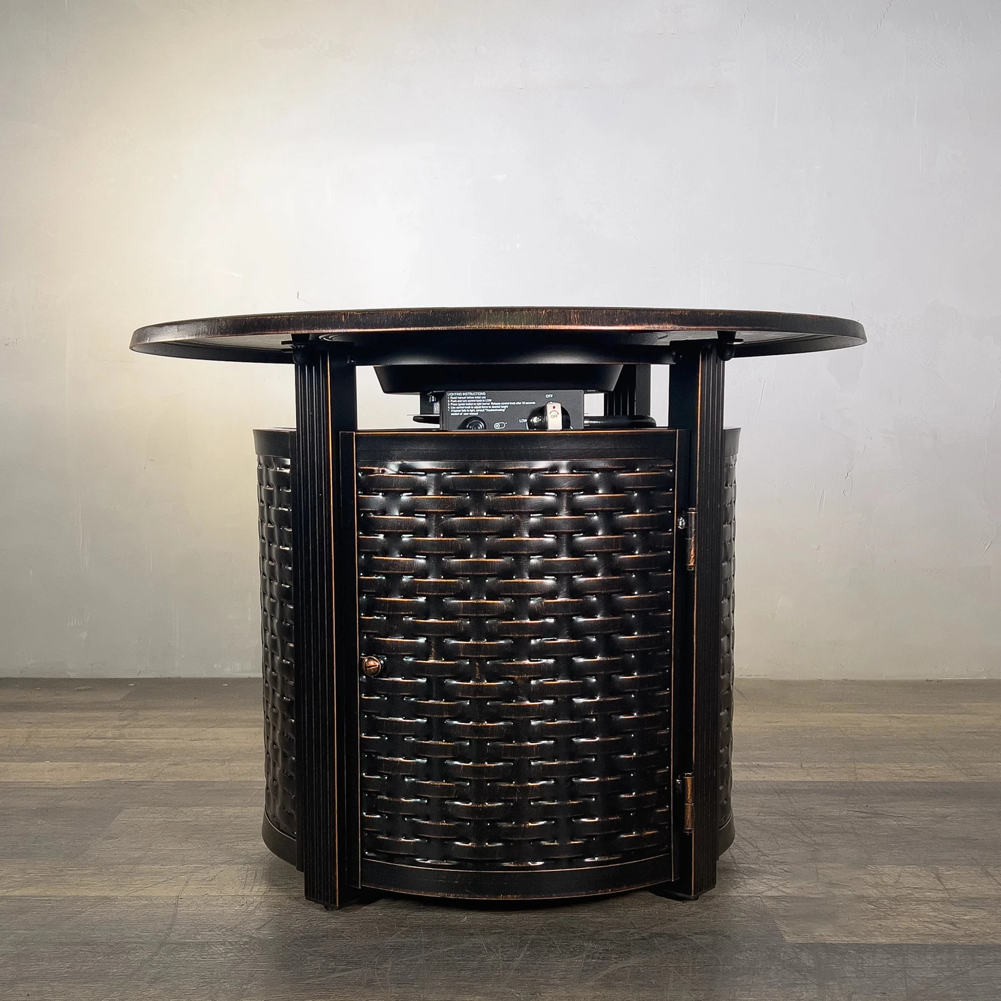 Golden Flame Avalon 34” Round Cast Aluminum Natural Gas Fire Table | DW-FXRR22502-NG - Image 3