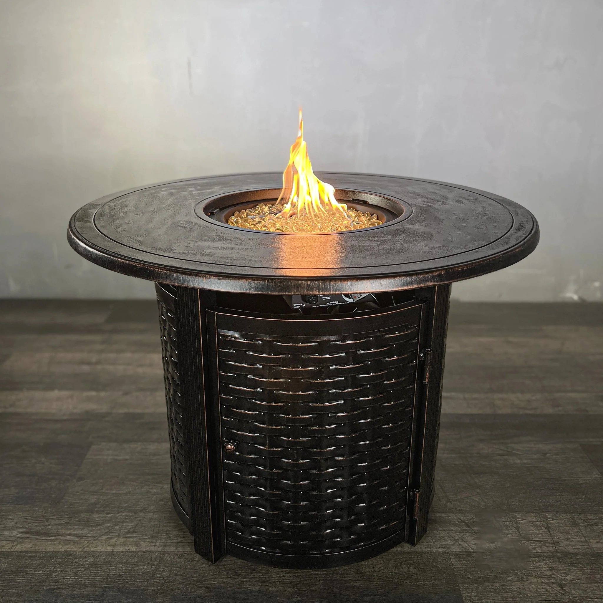 Golden Flame Avalon 34” Round Cast Aluminum Natural Gas Fire Table | DW-FXRR22502-NG - Image 4
