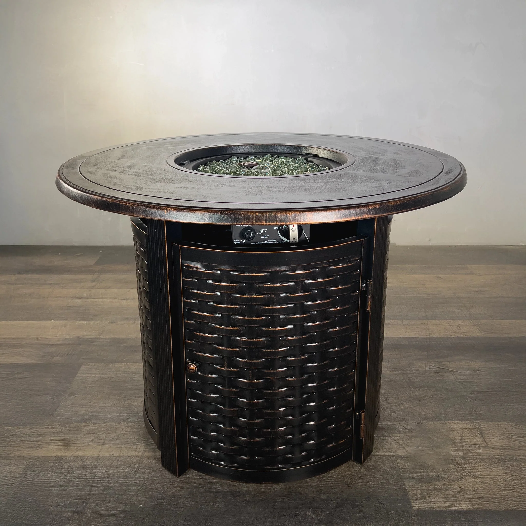 Golden Flame Avalon 34” Round Cast Aluminum Natural Gas Fire Table | DW-FXRR22502-NG - Image 5