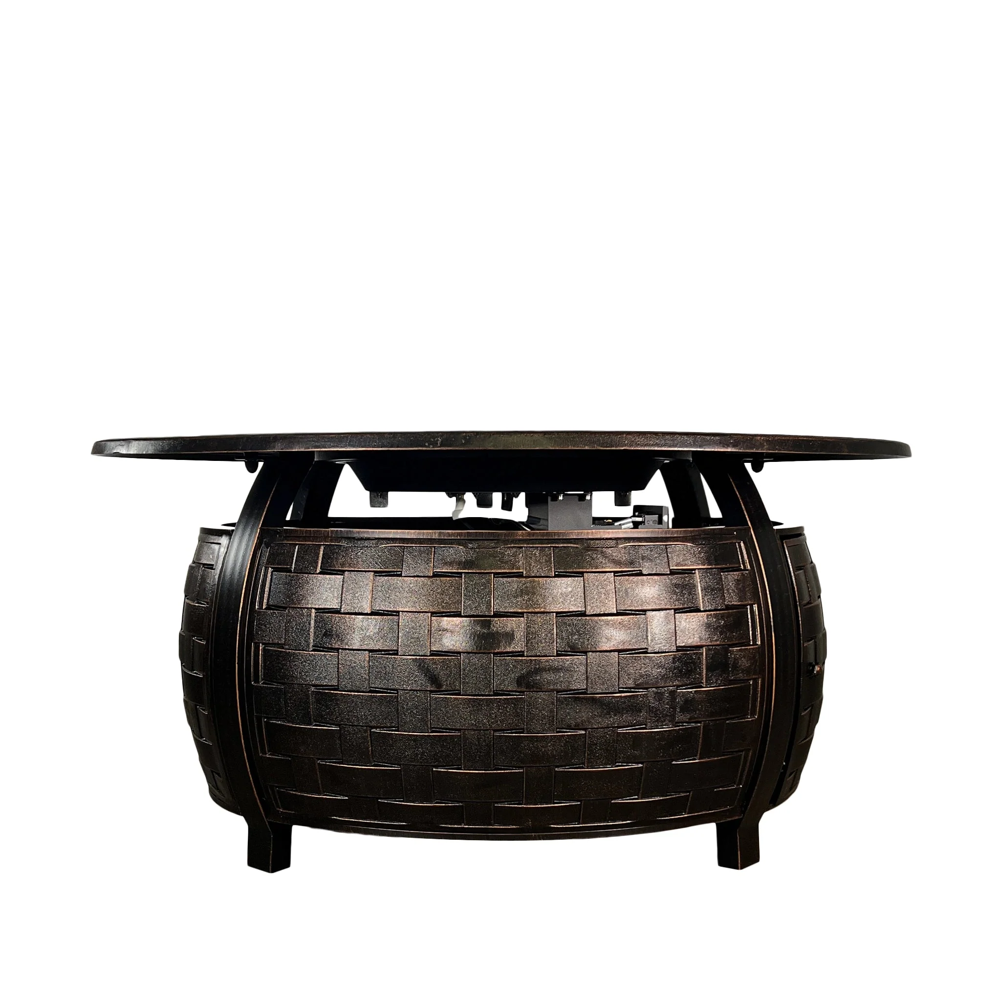 Golden Flame Bel Air 48” Oval Cast Aluminum Natural Gas Fire Table | DW-FPT1802-NG