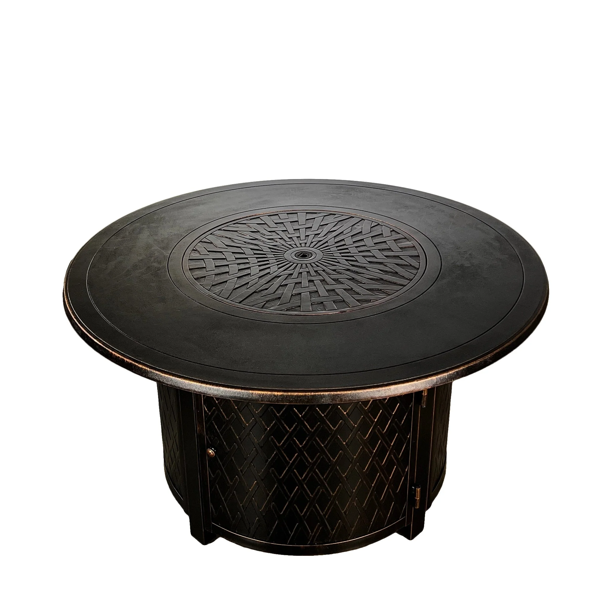 Golden Flame Malibu 44” Round Cast Aluminum Natural Gas Fire Table | DW-FPT2012-NG - Image 2