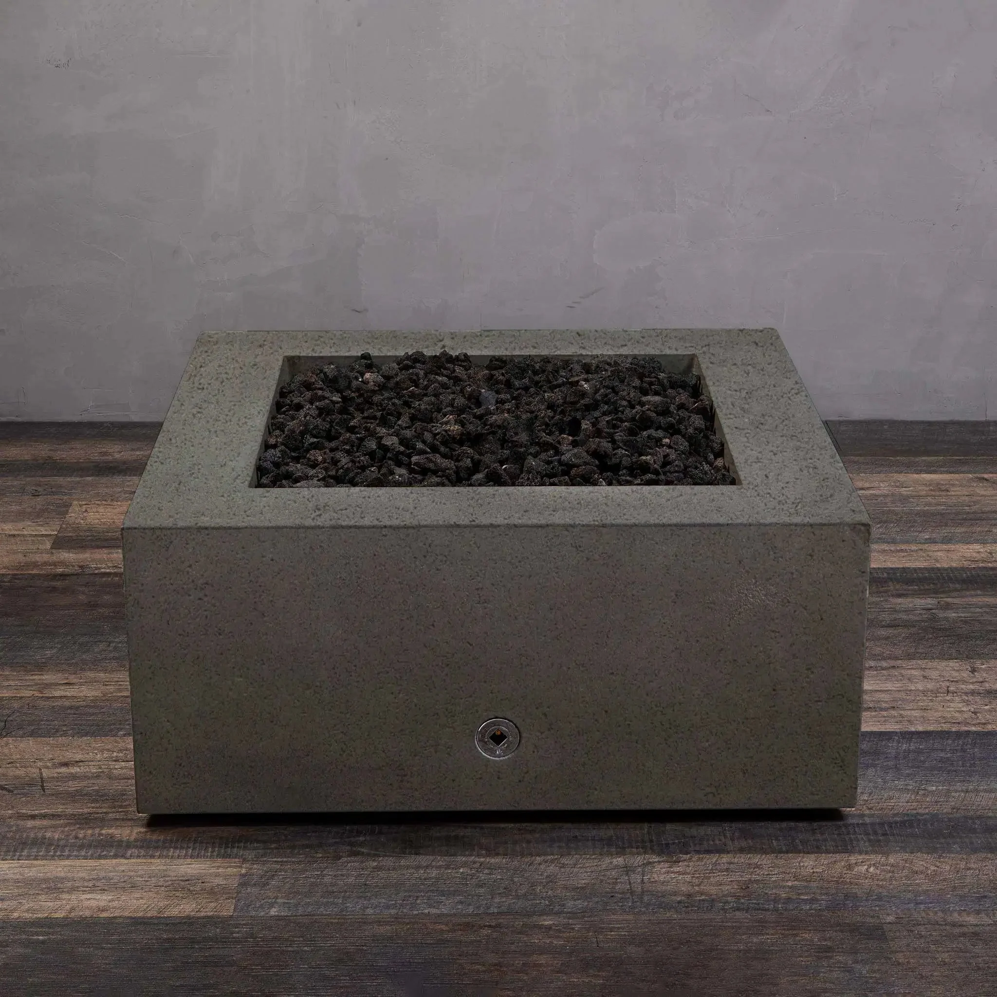36" Square Rustic Gravity Concrete (GFRC) Fire Pit - Natural Gas - 110V CSA Hi/Lo Electronic Ignition System w/Bluetooth & Handheld Remote - Brown by Starfire Designs - Image 7