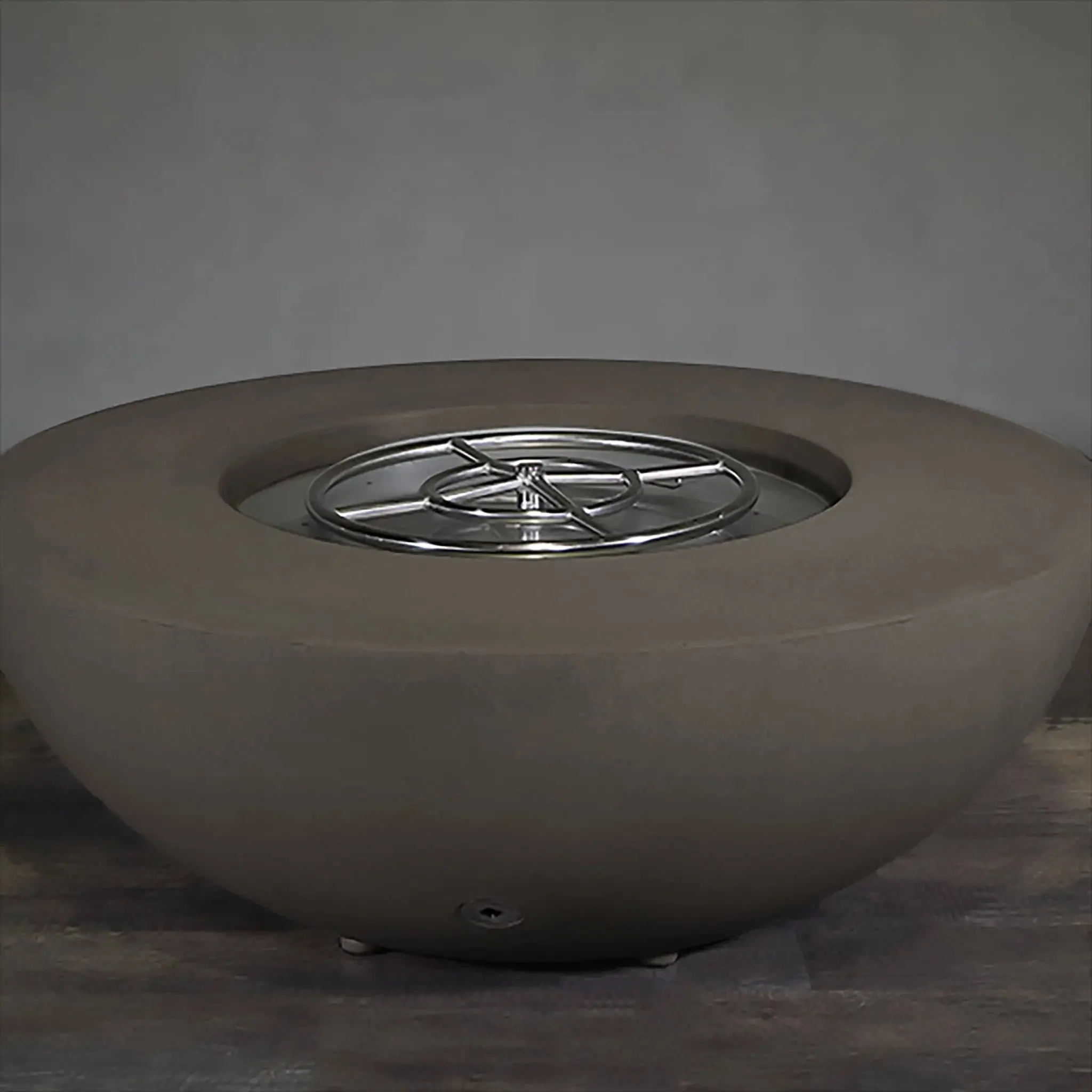 45" Round Rustic Gravity Concrete (GFRC) Fire Pit - Natural Gas - 110V CSA Hi/Lo Electronic Ignition System w/Bluetooth & Handheld Remote - Brown by Starfire Designs - Image 10