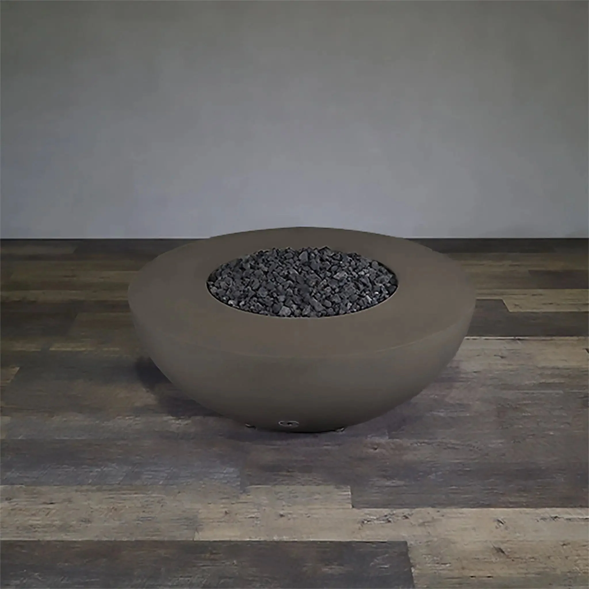 45" Round Rustic Gravity Concrete (GFRC) Fire Pit - Propane Gas Hardline - 110V CSA On/Off Electronic Ignition System - Brown by Starfire Designs - Image 9