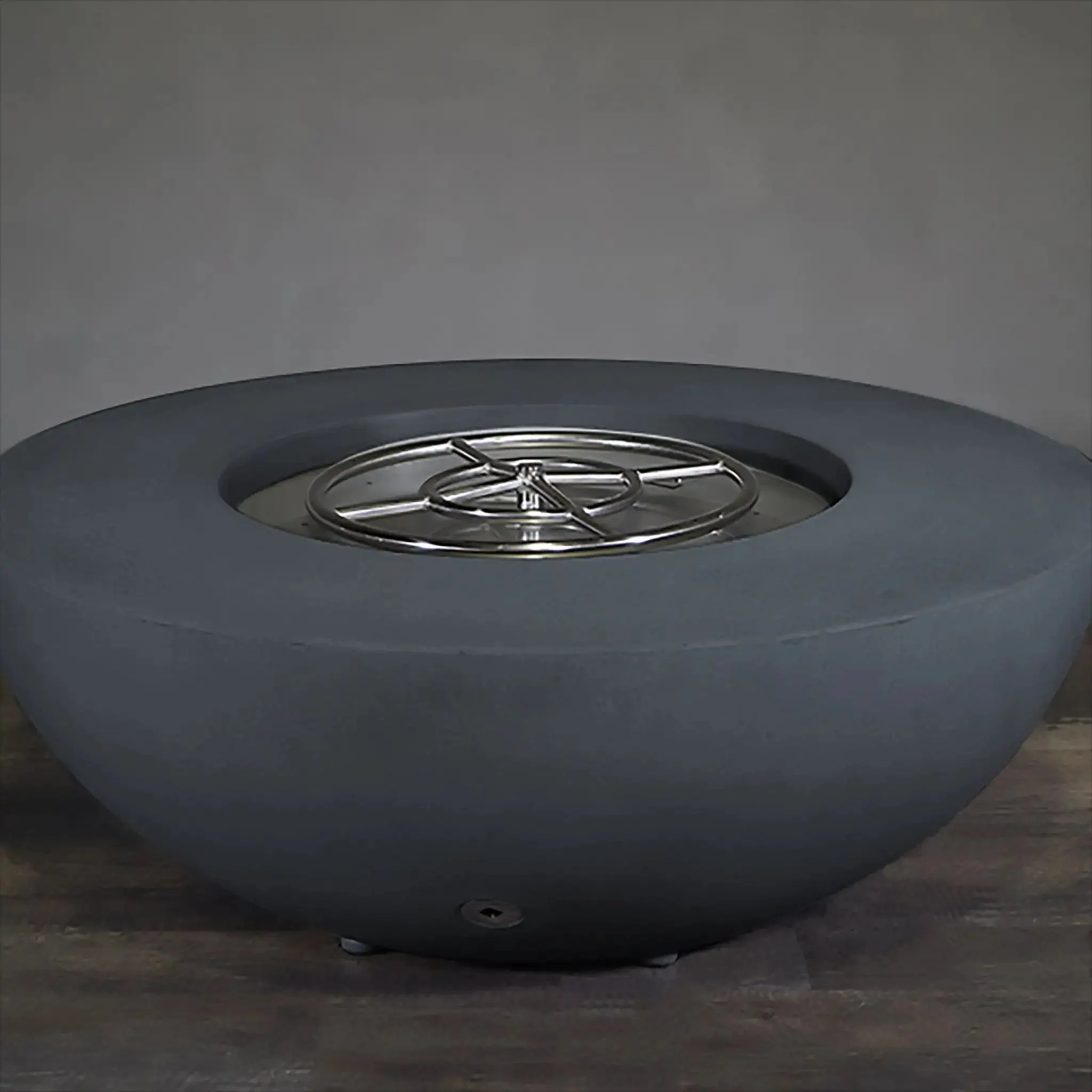 45" Round Rustic Gravity Concrete (GFRC) Fire Pit - Natural Gas - 110V Electronic Ignition System - Graphite by Starfire Designs - Image 10