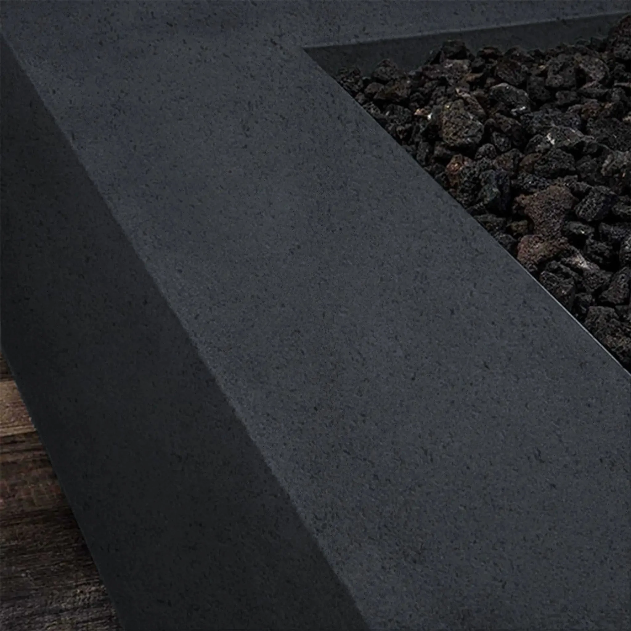 45" Square Rustic Gravity Concrete (GFRC) Fire Pit - Natural Gas - 110V CSA On/Off Electronic Ignition System - Graphite by Starfire Designs - Image 10