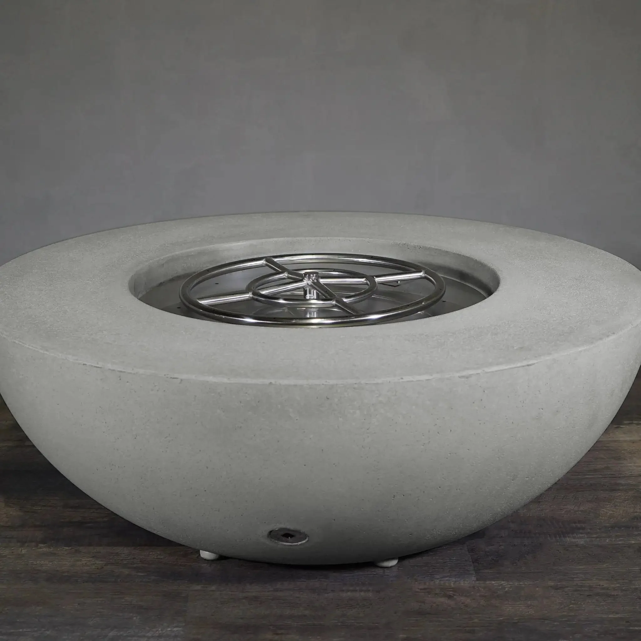 45" Round Rustic Gravity Concrete (GFRC) Fire Pit - Natural Gas - 110V CSA On/Off Electronic Ignition System - Natural Gray by Starfire Designs - Image 10