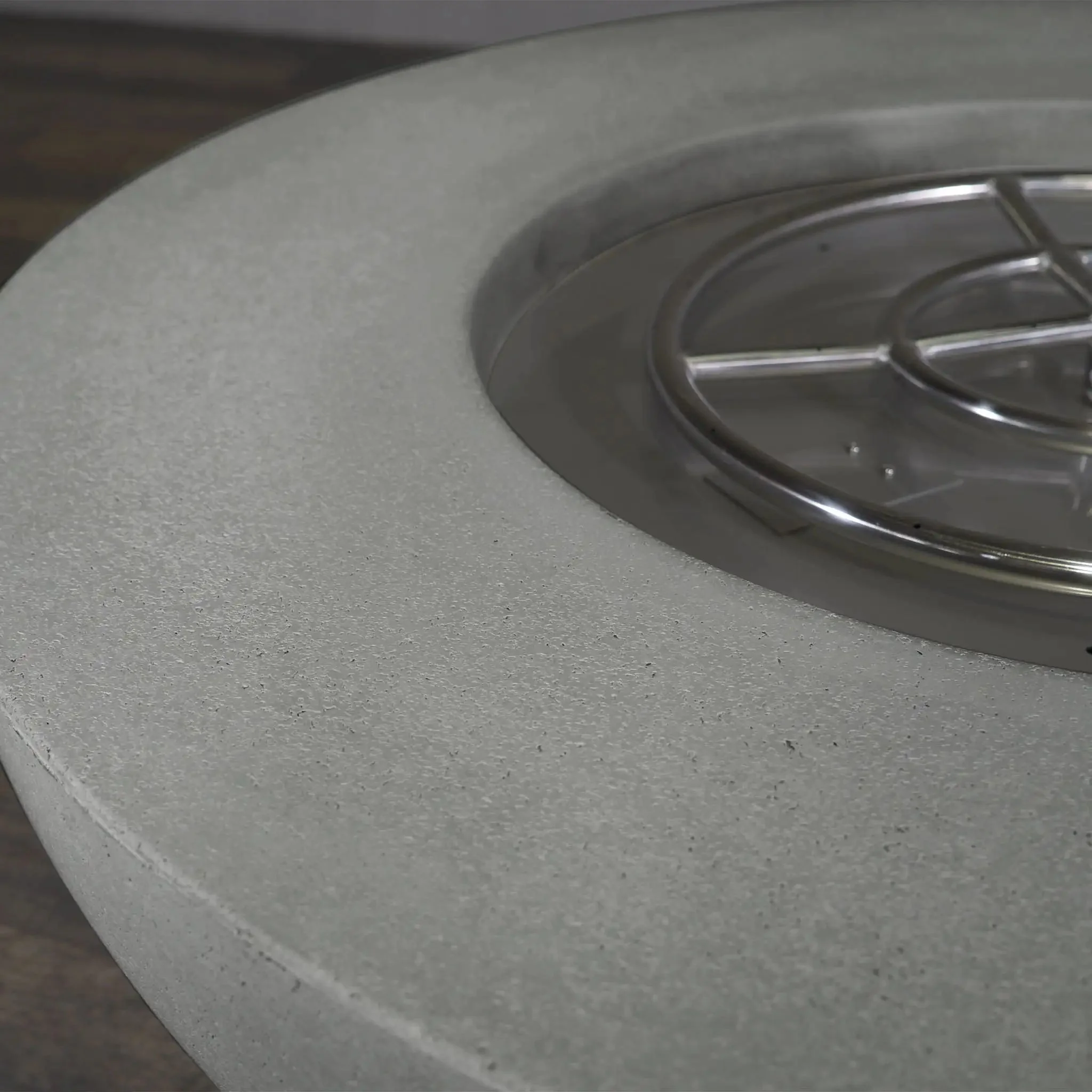 45" Round Rustic Gravity Concrete (GFRC) Fire Pit - Propane Gas Hardline - 110V CSA On/Off Electronic Ignition System - Natural Gray by Starfire Designs - Image 11