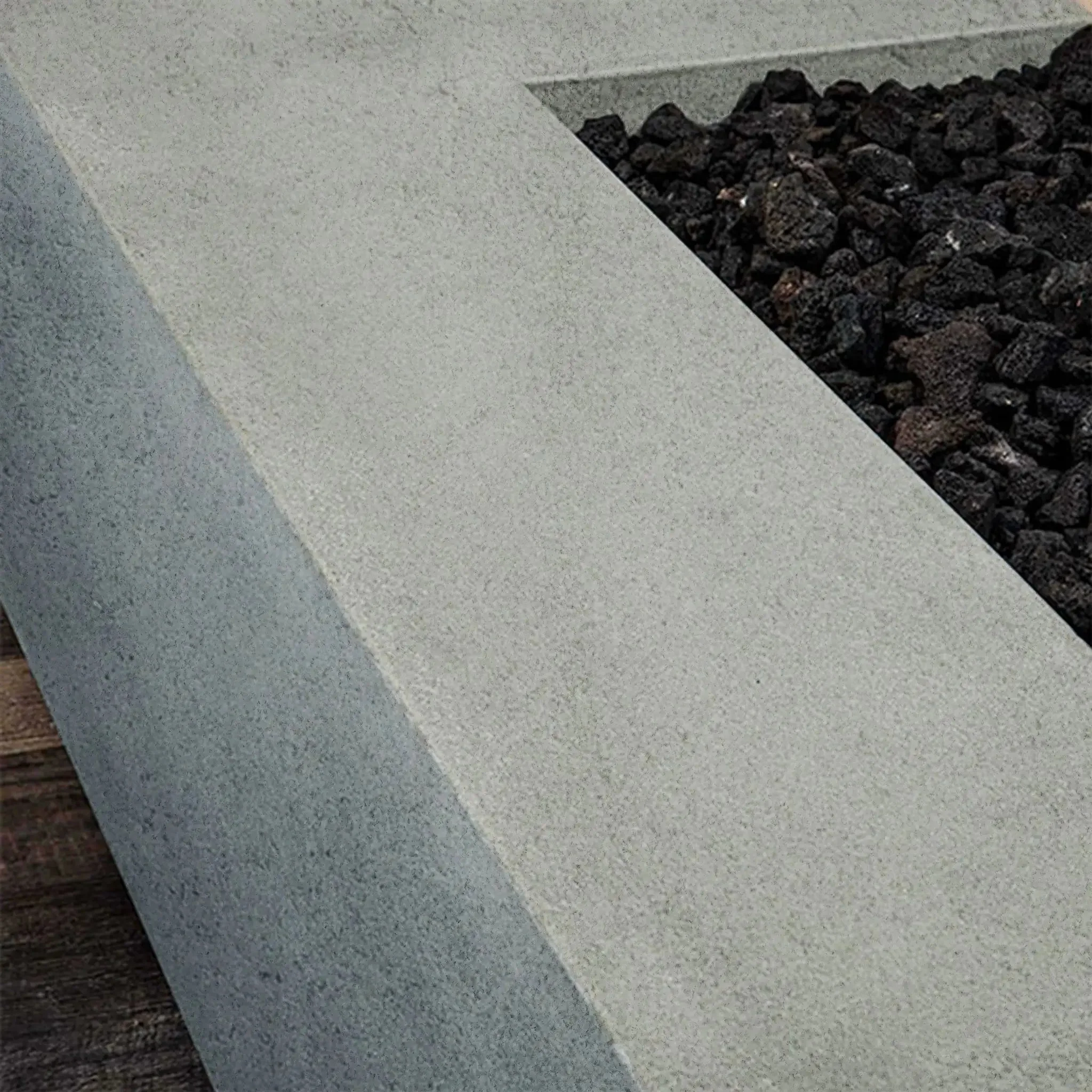 45" Square Rustic Gravity Concrete (GFRC) Fire Pit - Natural Gas - 110V CSA Hi/Lo Electronic Ignition System w/Bluetooth & Handheld Remote - Natural Gray by Starfire Designs - Image 10