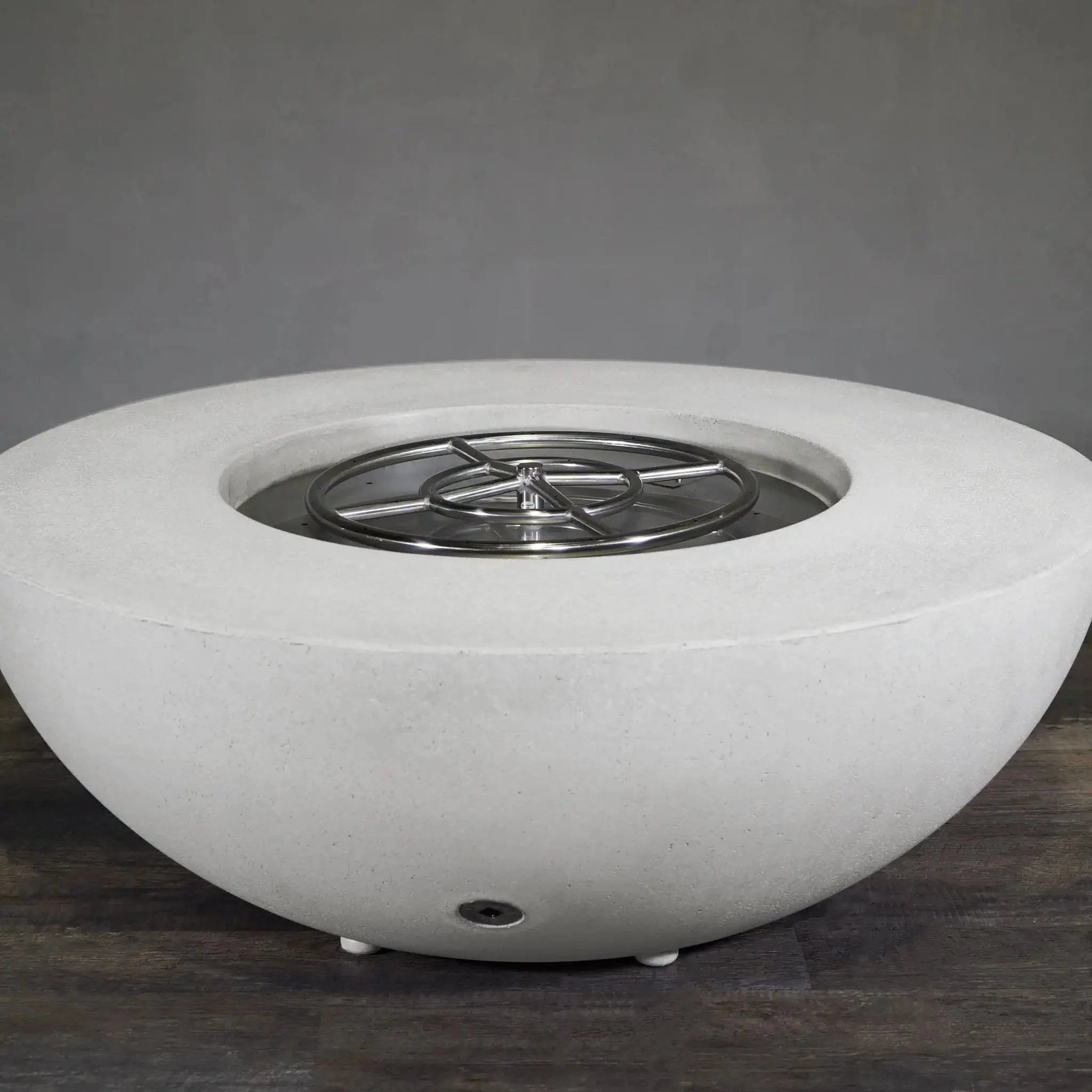45" Round Rustic Gravity Concrete (GFRC) Fire Pit - Natural Gas - 110V Electronic Ignition System - White by Starfire Designs - Image 10