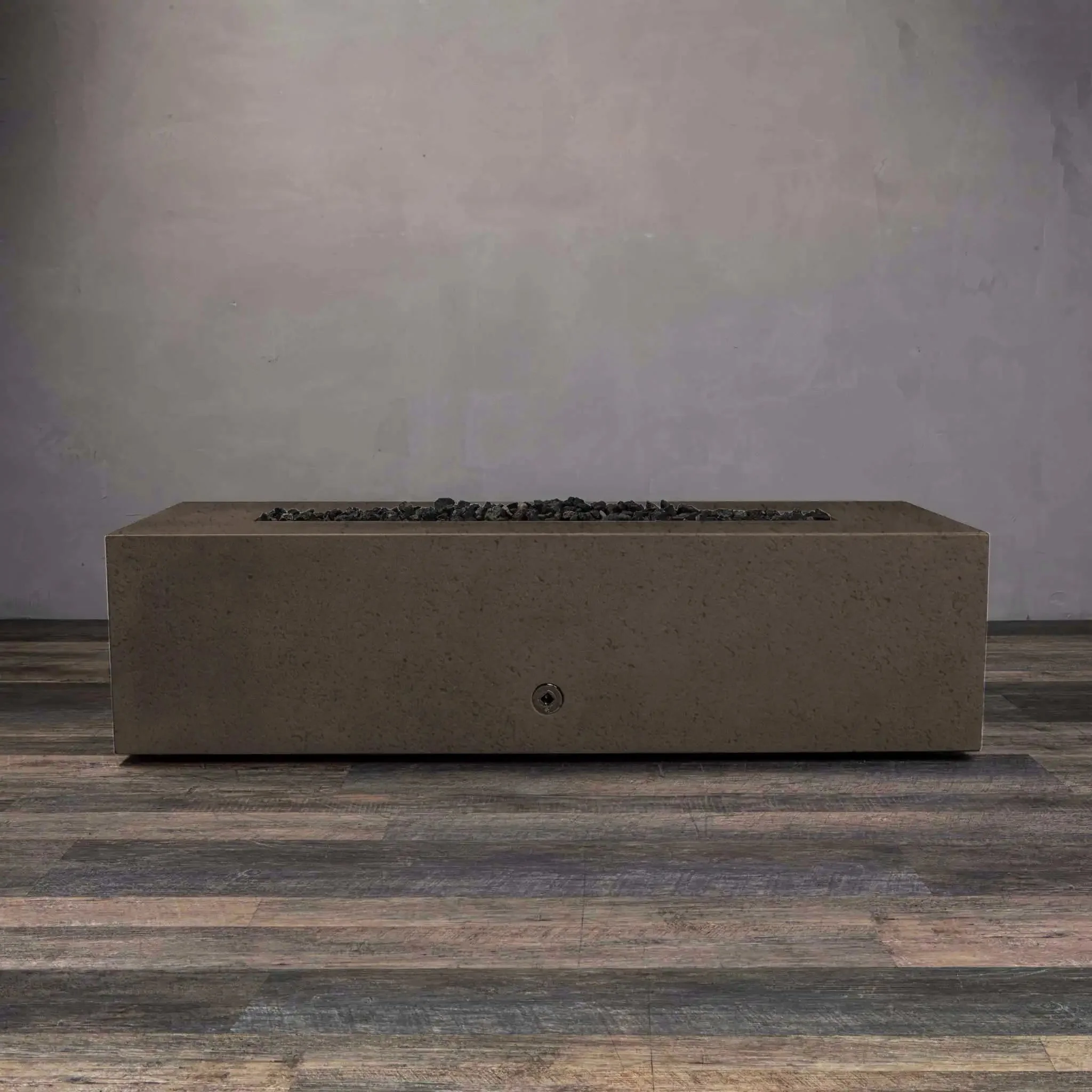 60" x 24" Rectangle Rustic Gravity Concrete (GFRC) Fire Pit - Natural Gas - 110V CSA On/Off Electronic Ignition System - Brown by Starfire Designs - Image 7