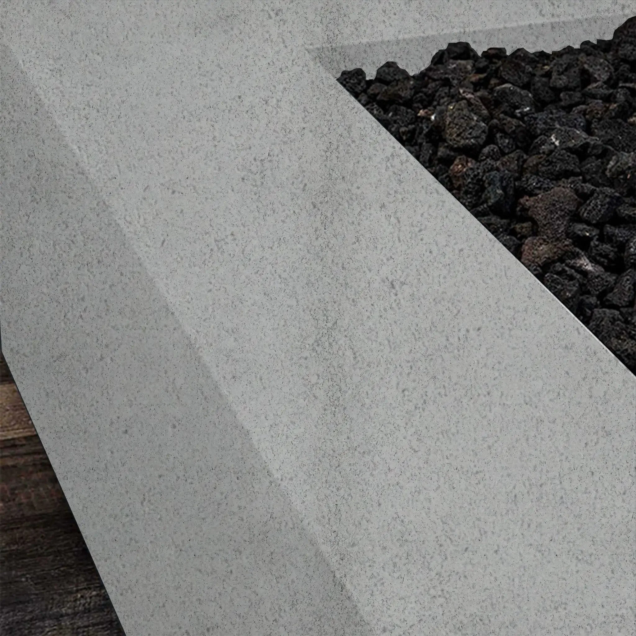 60" x 24" Rectangle Rustic Gravity Concrete (GFRC) Fire Pit - Natural Gas - 110V CSA Hi/Lo Electronic Ignition System w/Bluetooth & Handheld Remote - White by Starfire Designs - Image 10