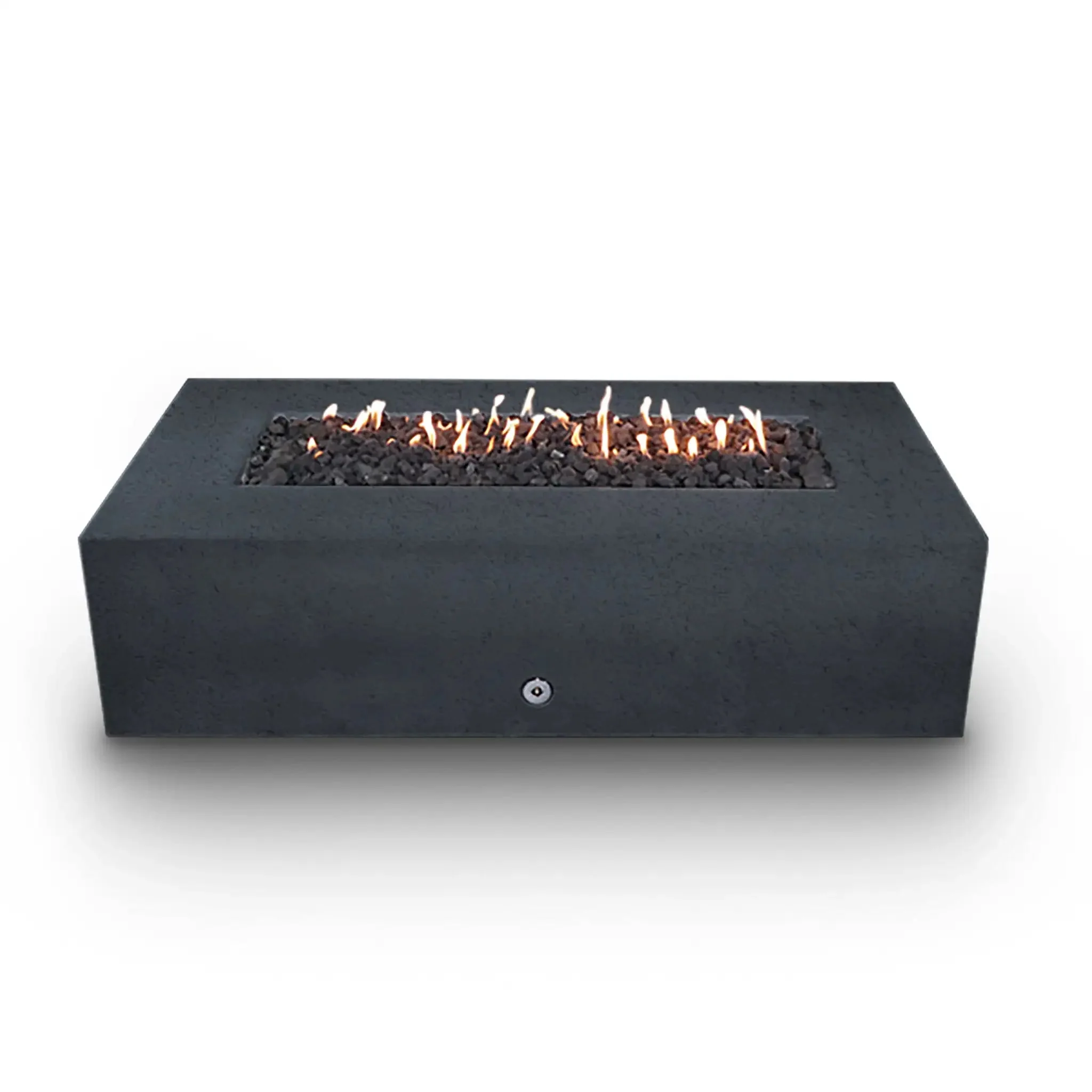 60" x 32" Rectangle Rustic Gravity Concrete (GFRC) Fire Pit - Propane Gas Hardline - 110V CSA Hi/Lo Electronic Ignition System w/Bluetooth & Handheld Remote - Graphite by Starfire Designs - Image 12
