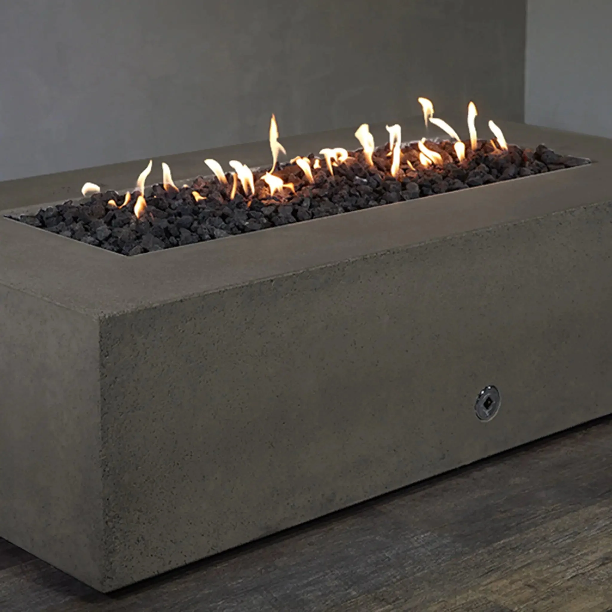 72" x 38" Rectangle Rustic Gravity Concrete (GFRC) Fire Pit - Natural Gas - 110V CSA On/Off Electronic Ignition System - Brown by Starfire Designs - Image 3