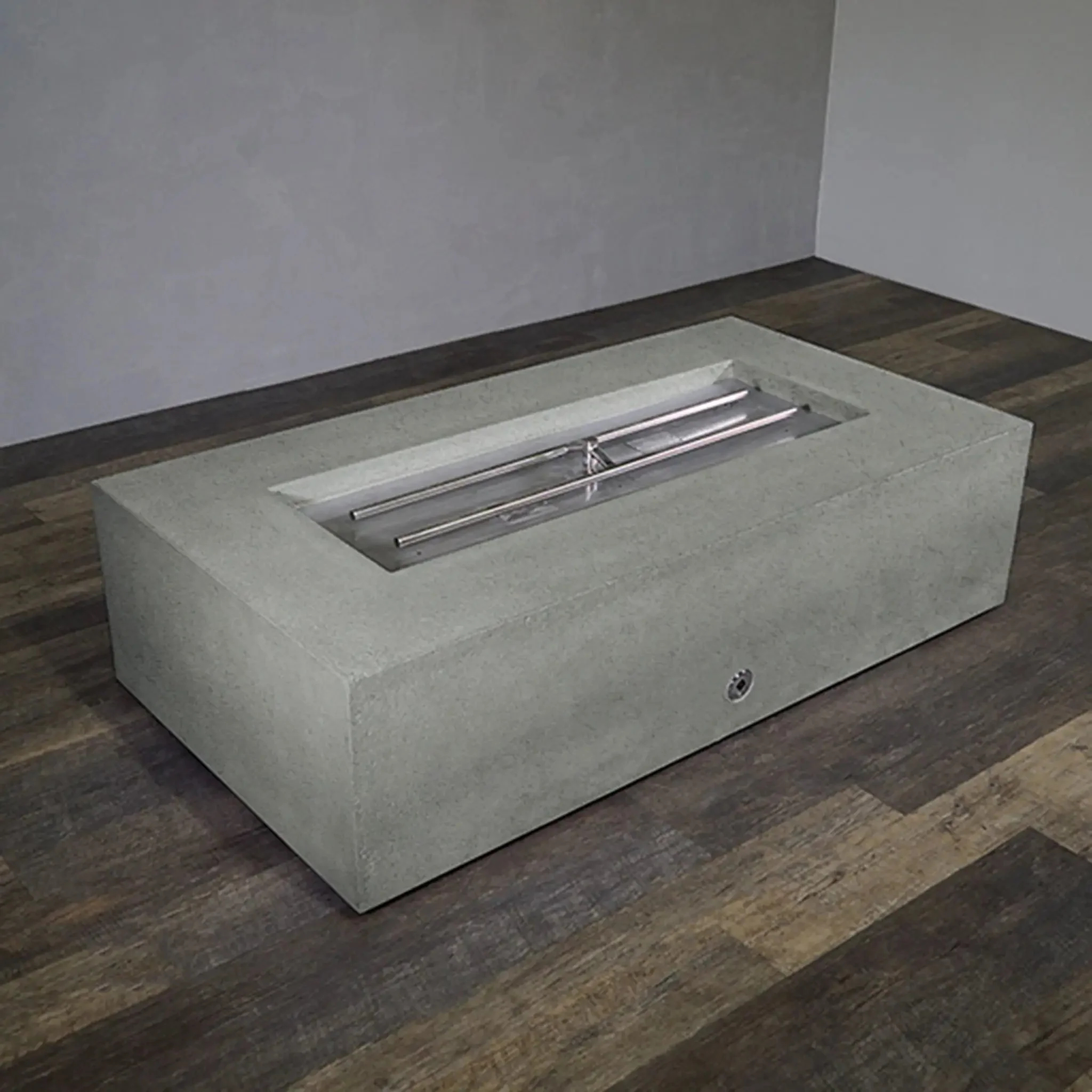 72" x 38" Rectangle Rustic Gravity Concrete (GFRC) Fire Pit - Propane Gas Hardline - 110V CSA Hi/Lo Electronic Ignition System w/Bluetooth & Handheld Remote - Natural Gray by Starfire Designs - Image 11