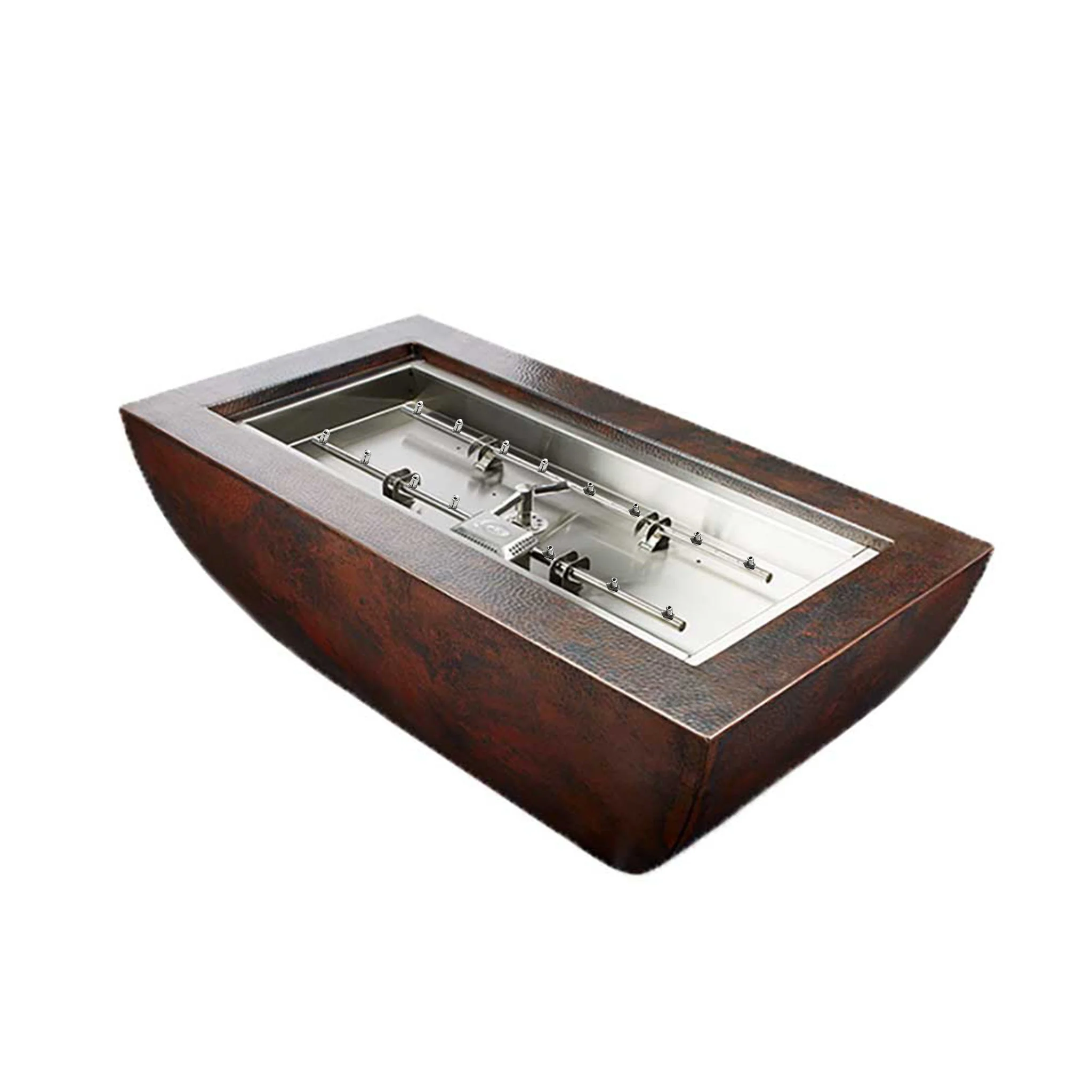 Hammered Copper Phoenix H-Burner Torpedo Fire Bowl 47" x 25" by HPC Fire - Image 2