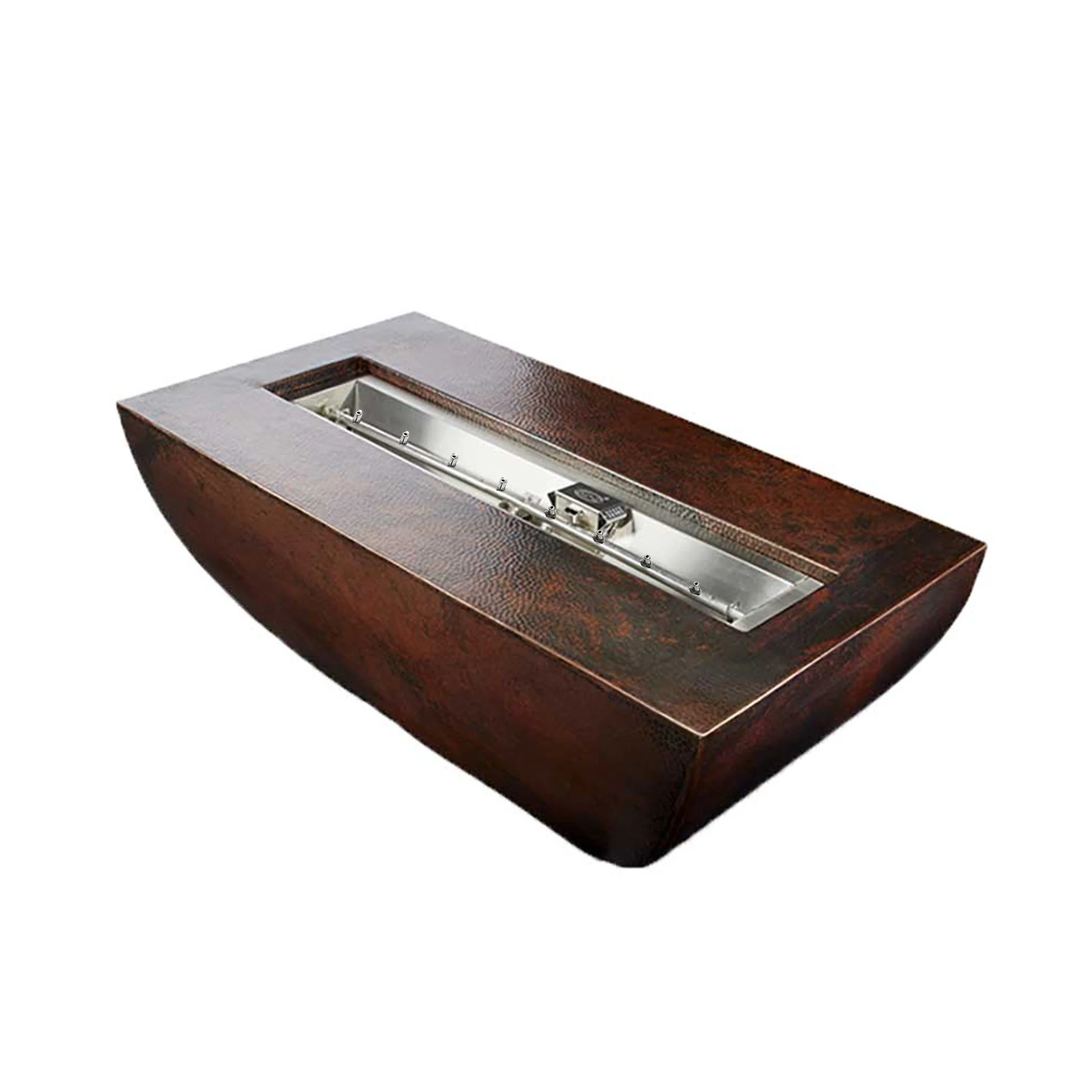 Hammered Copper Phoenix Trough Torpedo Fire Bowl 47" x 25" by HPC Fire - Image 2