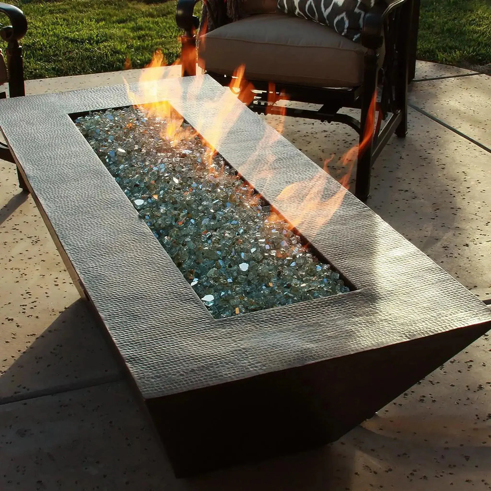 Largo Moreno 60" L x 26" W Rectangle Copper Fire Pit - MORENO-LRGO-602619 by Starfire Designs - Image 4
