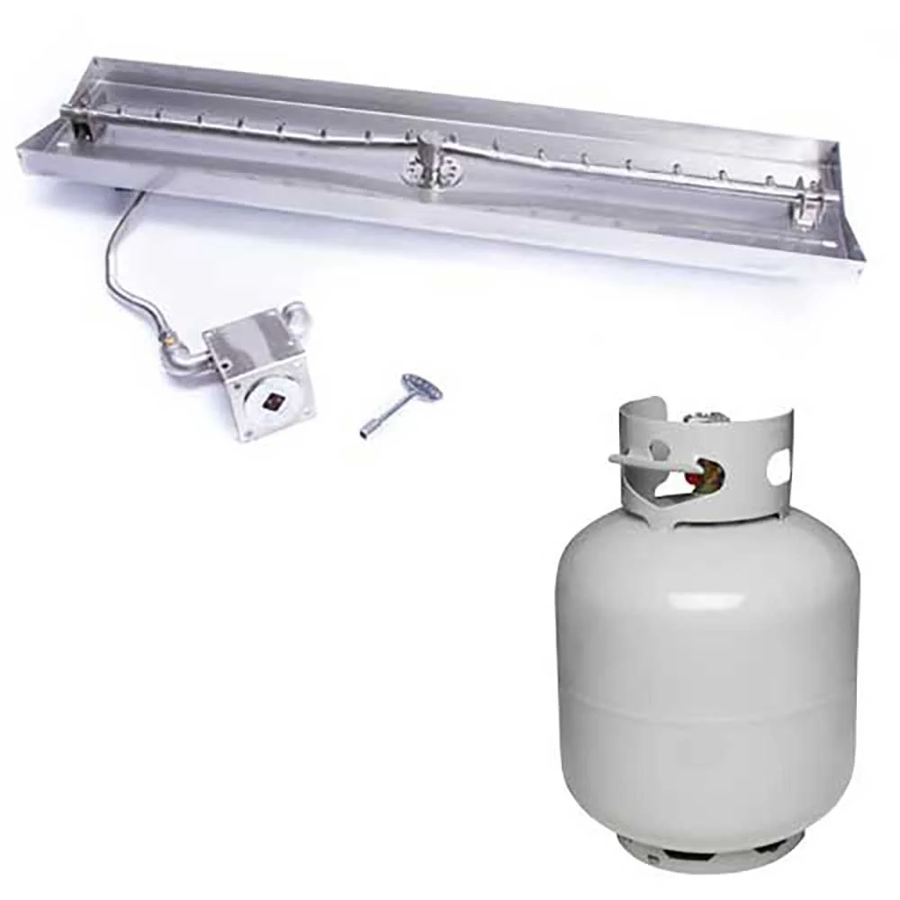 Linear Interlink Torpedo Fire Pit Burner Kit for Small LP Tank Match Lit Ignition by HPC Fire - Image 2