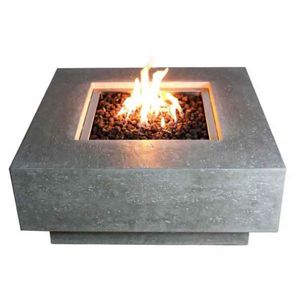 36" Square Manhattan Concrete Fire Table by Elementi - Image 3