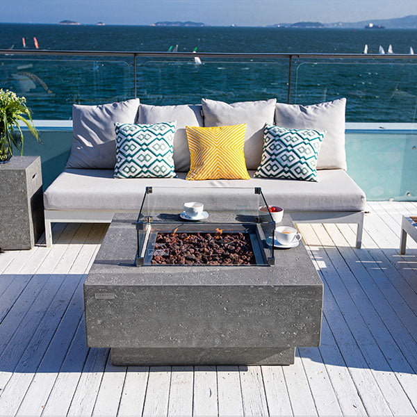 36" Square Manhattan Concrete Fire Table by Elementi - Image 9