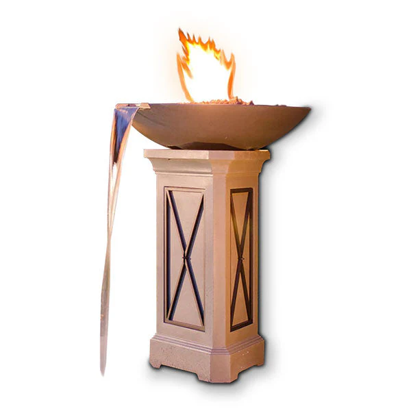 40" Round Marseille Fire Bowl with Water Spout by American Fyre Designs - Image 3
