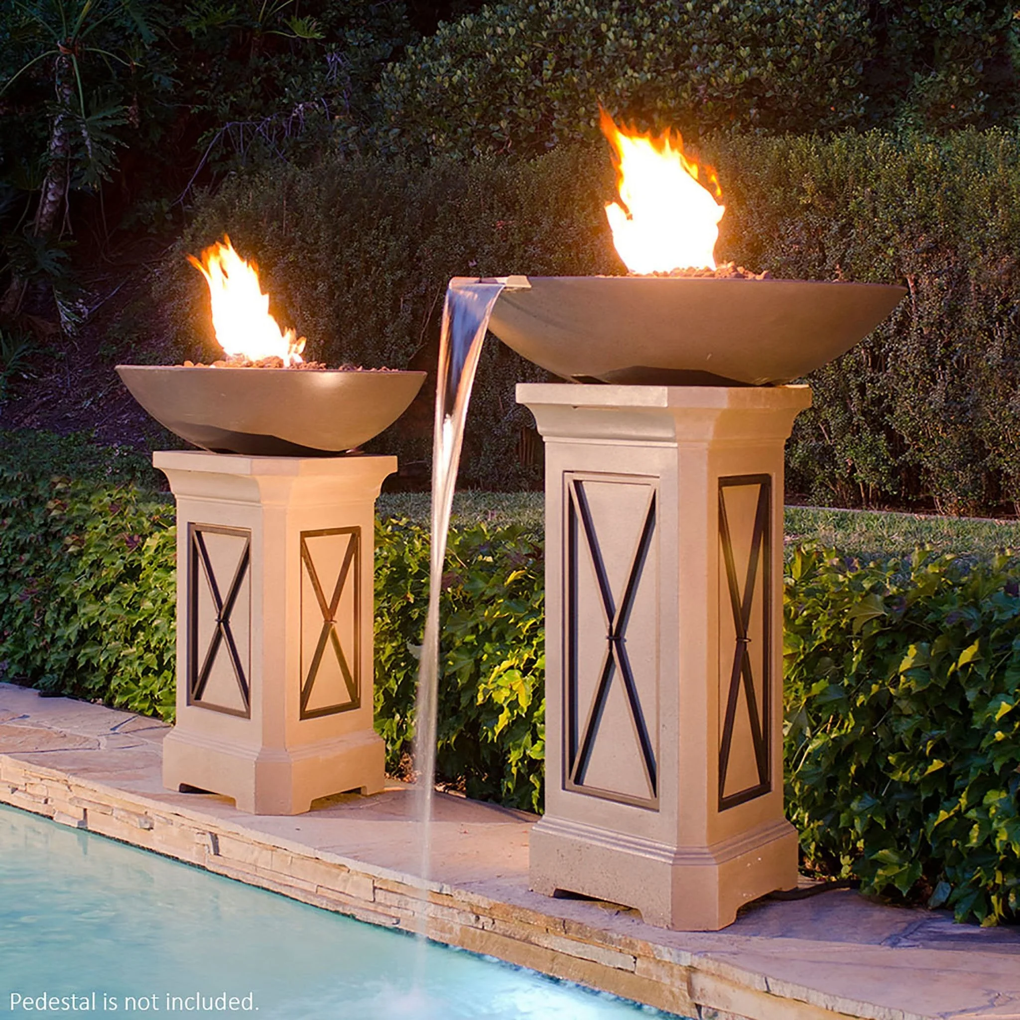 40" Round Marseille Fire Bowl with Water Spout by American Fyre Designs - Image 4