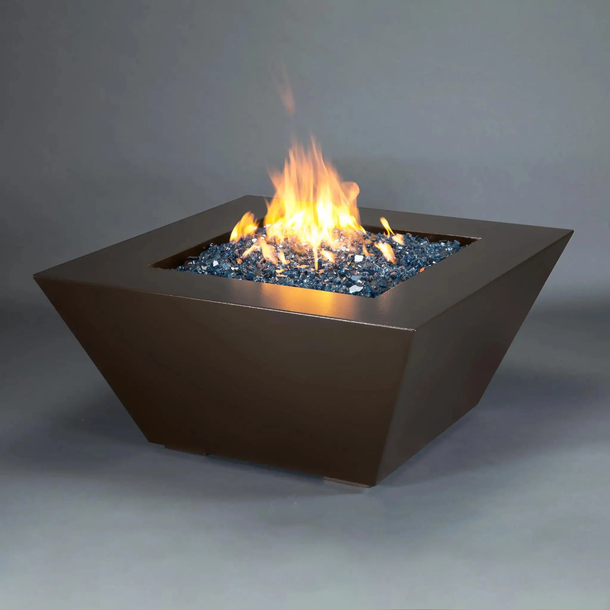 Mill 40" W Bronze Hammertone Square Steel Push Button Ignition Propane/Natural Gas Fire Pit - SD-FP-MILL-404024-LPT-BZNH-PBSIP by Starfire Designs - Image 2