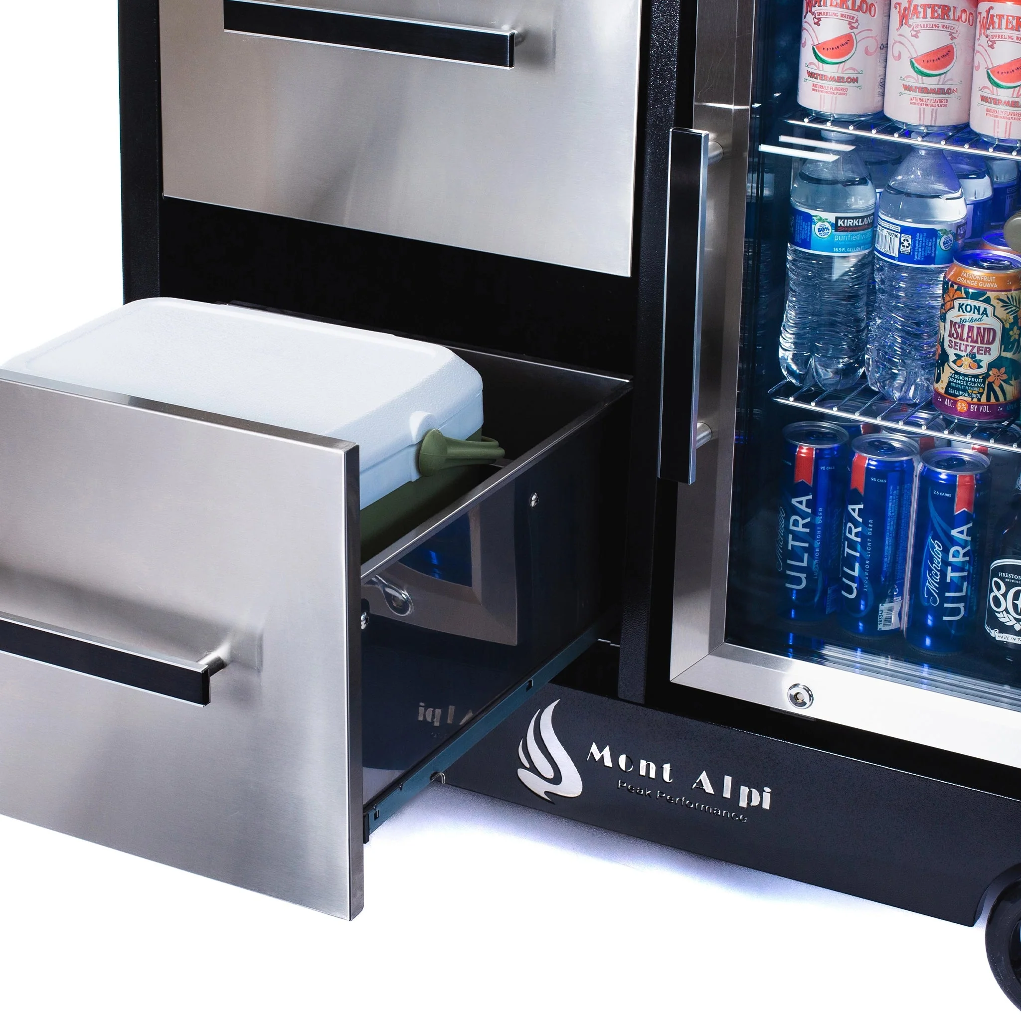 Mobile Outdoor Prep Center with Fridge Stainless Steel Outdoor Bar Cart - MAPCL by Mont Alpi - Image 6