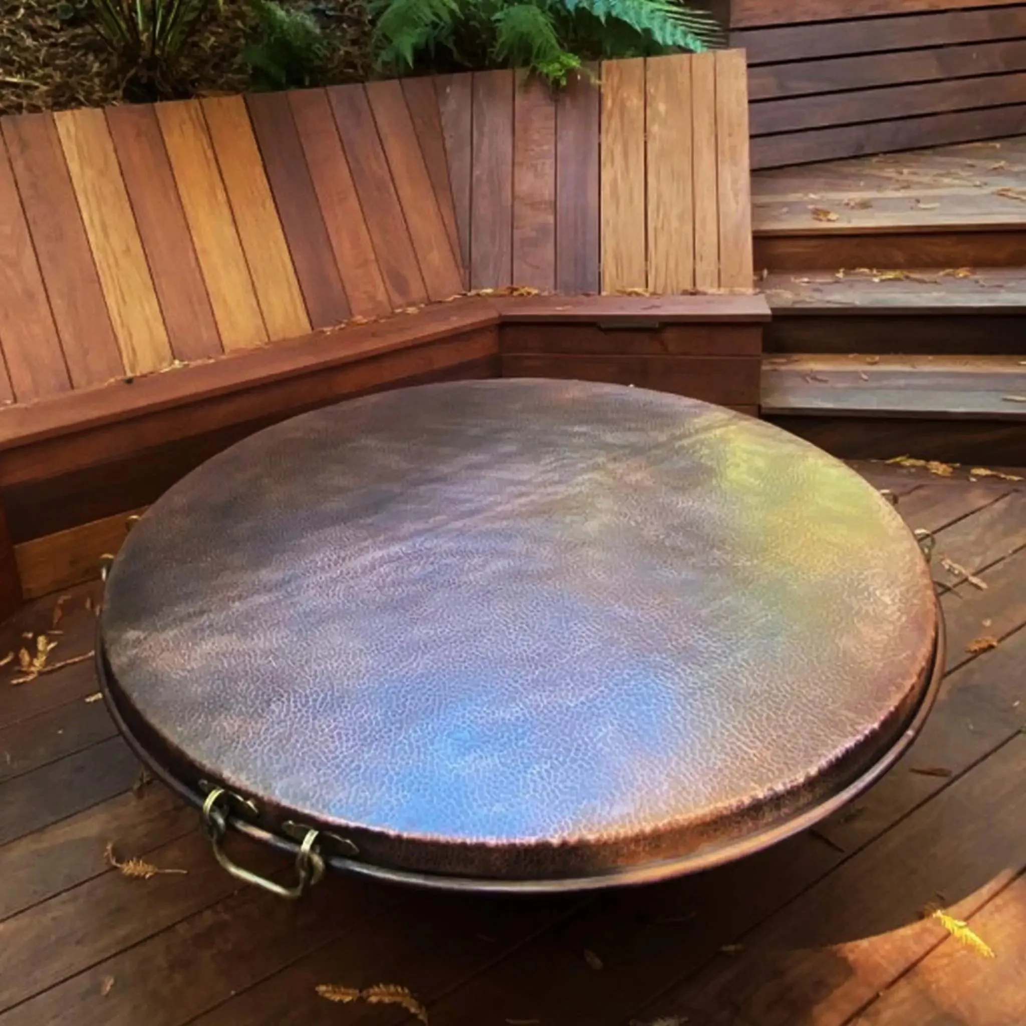 Moreno 60" W Round Copper Fire Pit Lid - MORENO-TOP-60RND by Starfire Designs