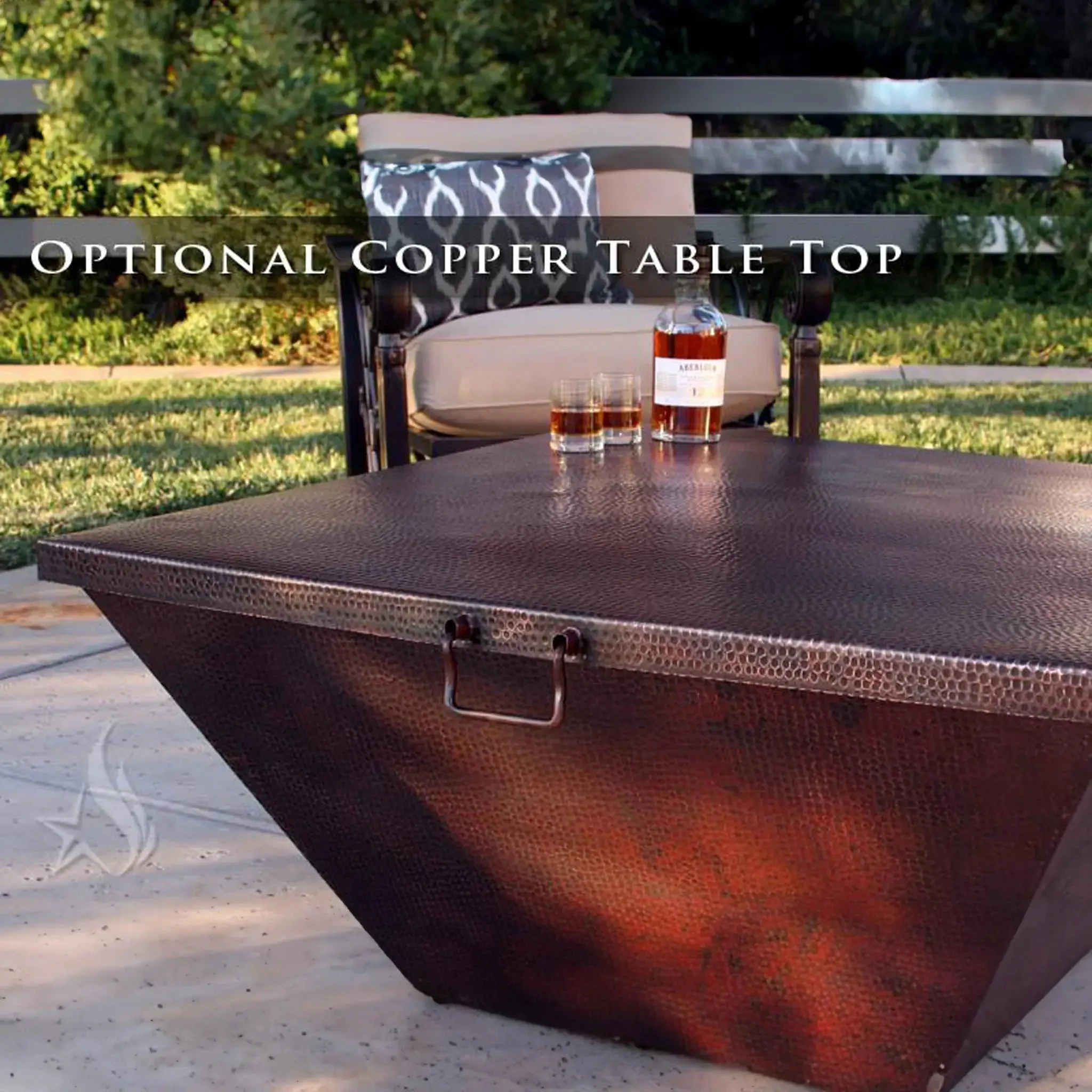 Moreno 60" L x 26" W Rectangle Copper Fire Pit Lid - MORENO-TOP-6026RCT by Starfire Designs
