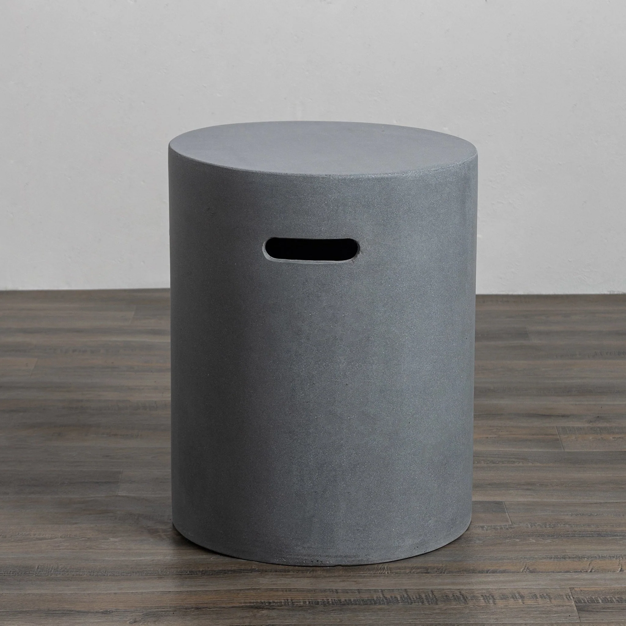 16" Round Beton Concrete (GFRC) Propane Tank Cover and End Table - Natural Gray by Starfire Designs - Image 2