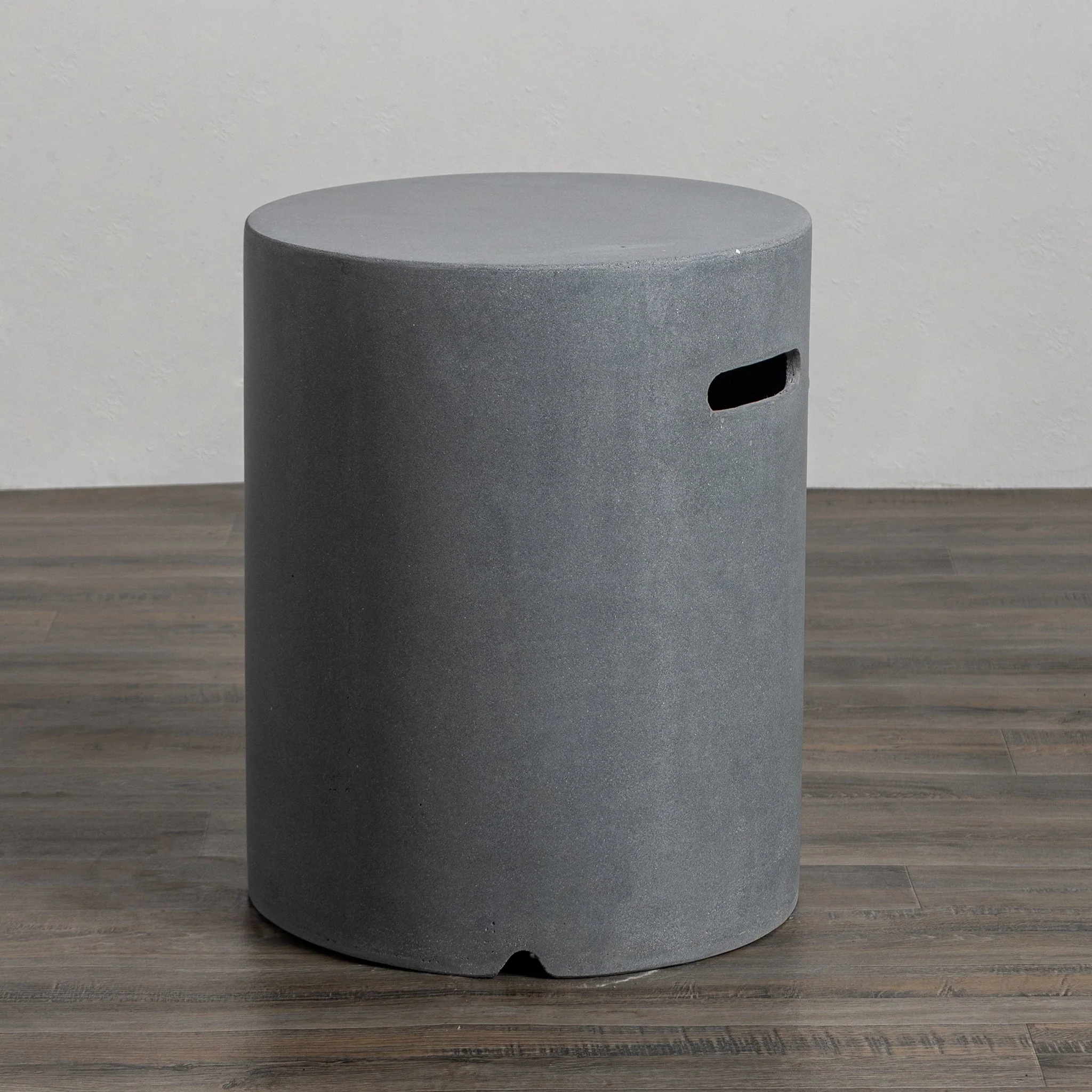 16" Round Beton Concrete (GFRC) Propane Tank Cover and End Table - Natural Gray by Starfire Designs - Image 3