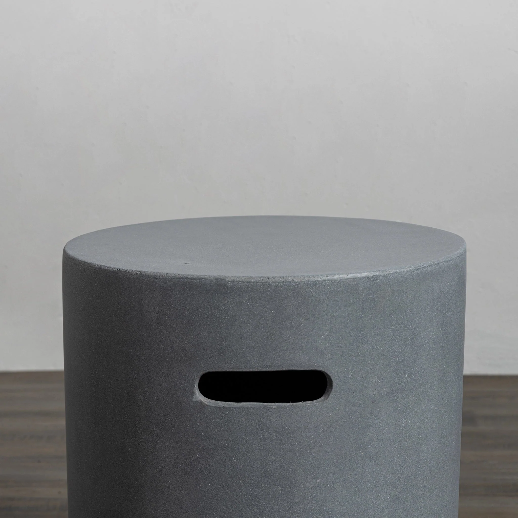16" Round Beton Concrete (GFRC) Propane Tank Cover and End Table - Natural Gray by Starfire Designs - Image 4