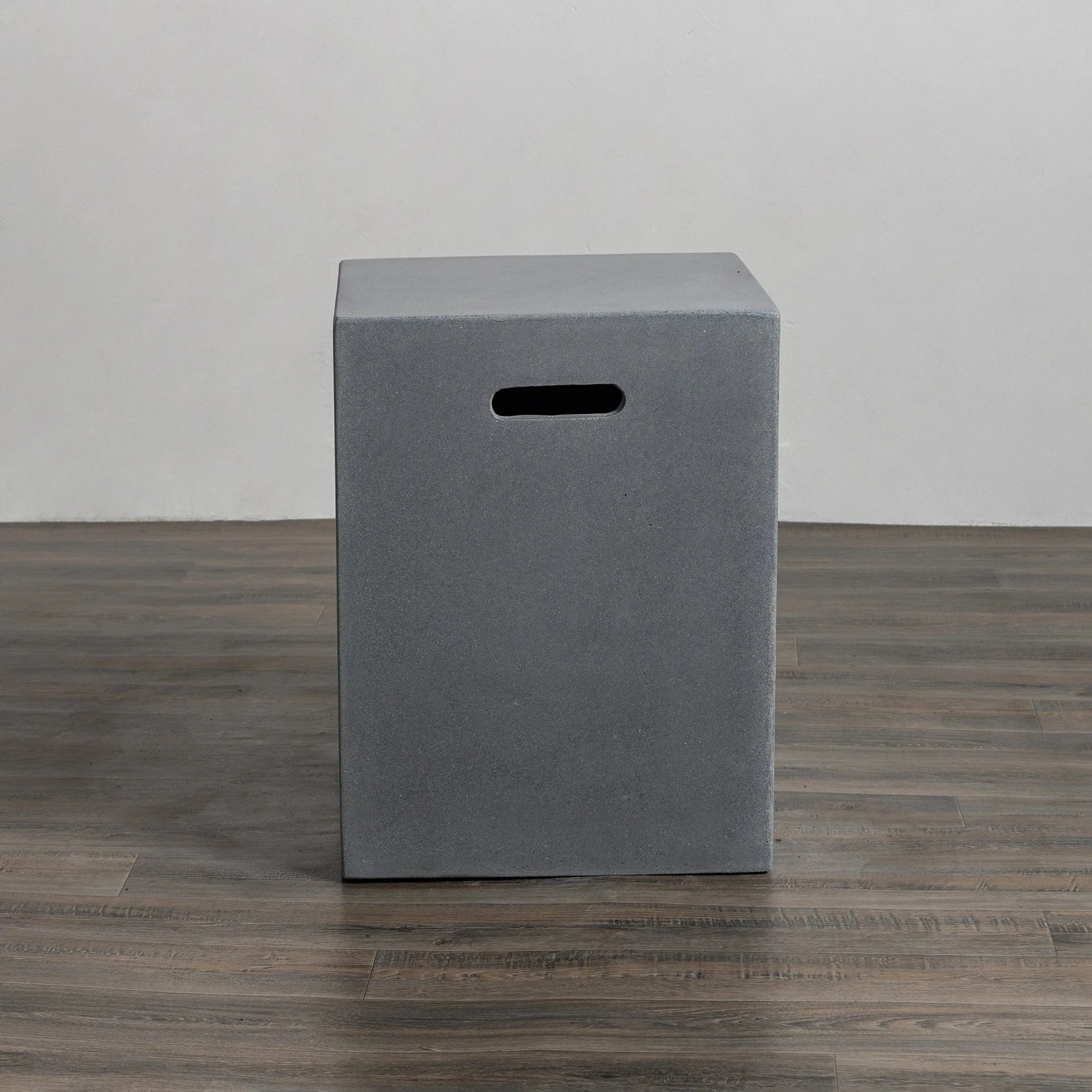 16" Square Beton Concrete (GFRC) Propane Tank Cover and End Table - Natural Gray by Starfire Designs - Image 2