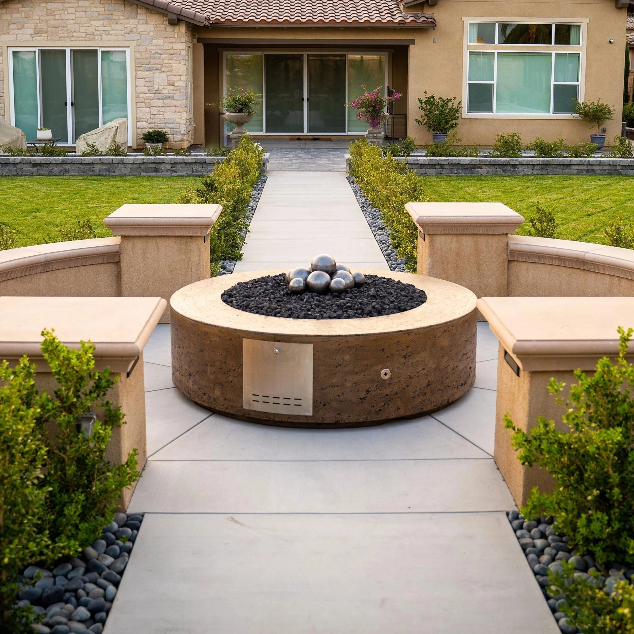 The Outdoor Plus 42" Occasional Height Florence Match Lit Concrete Fire Pit