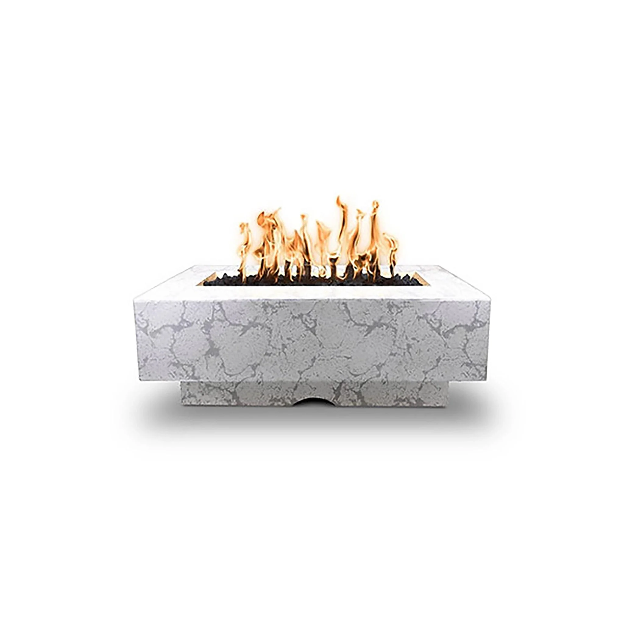 The Outdoor Plus 48" Del Mar Rustic White Natural Gas Electronic Ignition Fire Pit | OPT-CORGFRC48EKIT-RWH-NG