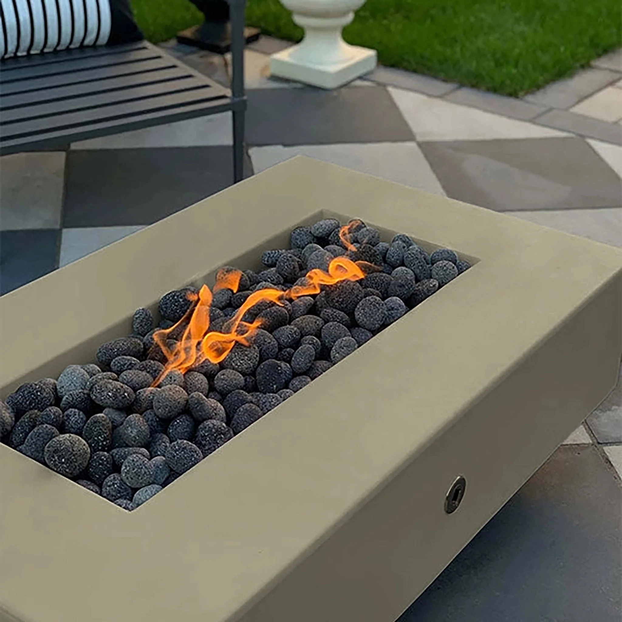 The Outdoor Plus 60" Del Mar Ash Propane Gas Match Lit Fire Pit | OPT-DEL6028-ASH-LP - Image 2