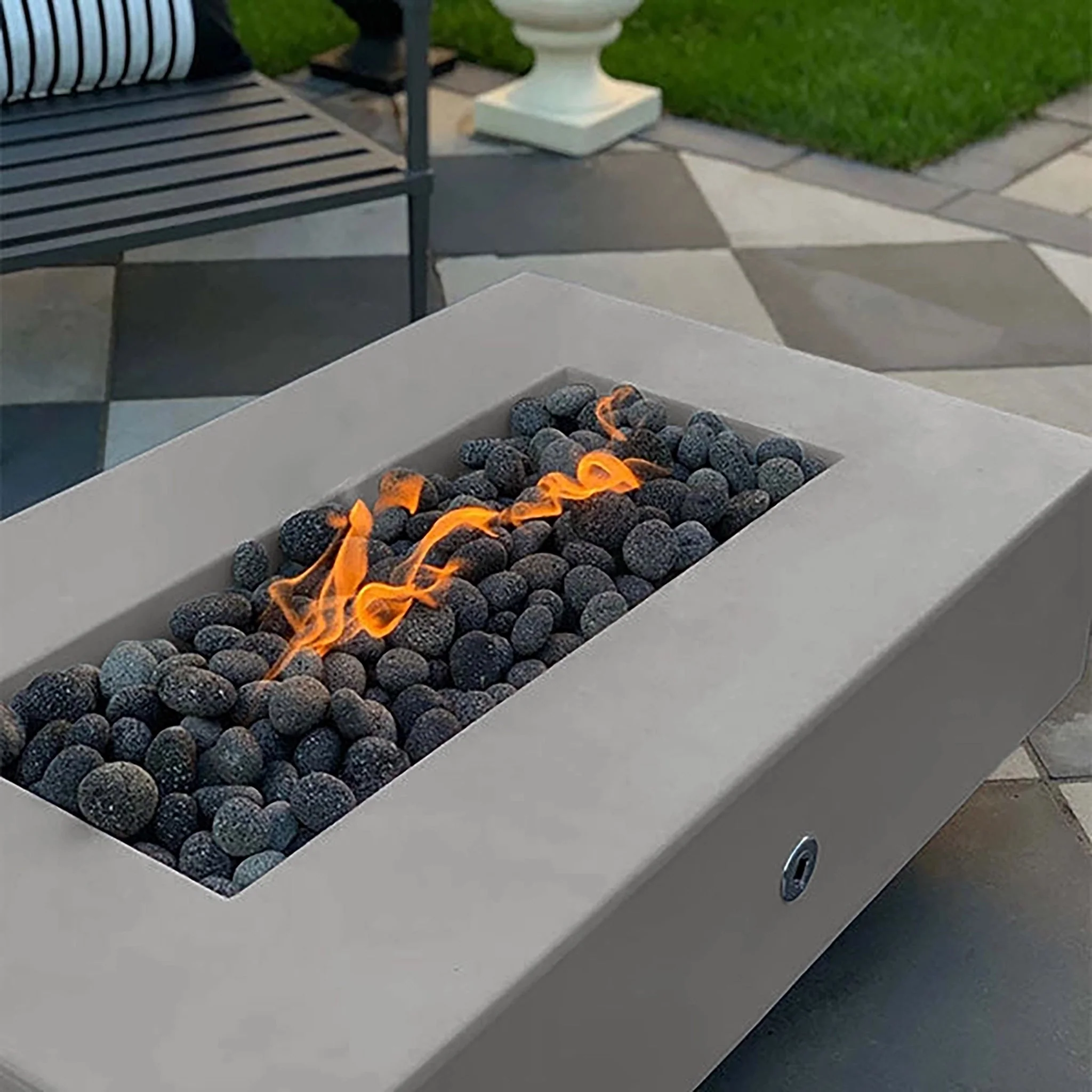 The Outdoor Plus 60" Del Mar Silver Propane Gas Match Lit Fire Pit | OPT-DEL6028-MSV-LP - Image 2