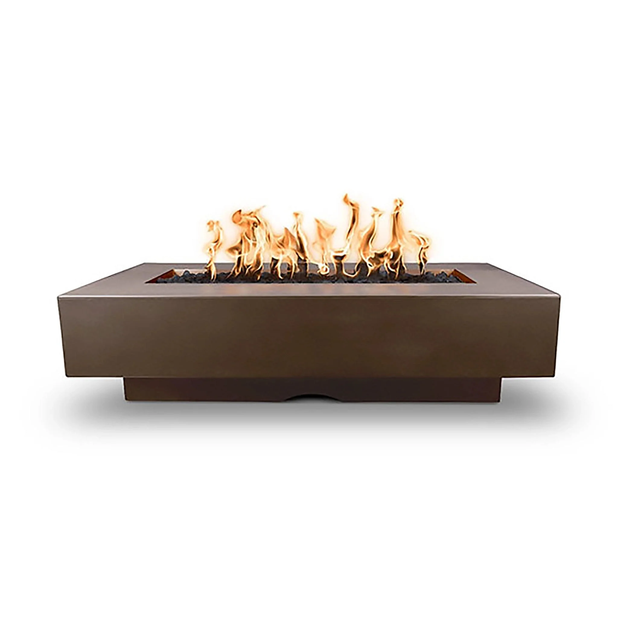 The Outdoor Plus 72" Del Mar Chocolate Propane Gas Electronic Ignition Fire Pit | OPT-DEL7228EKIT-CHC-LP