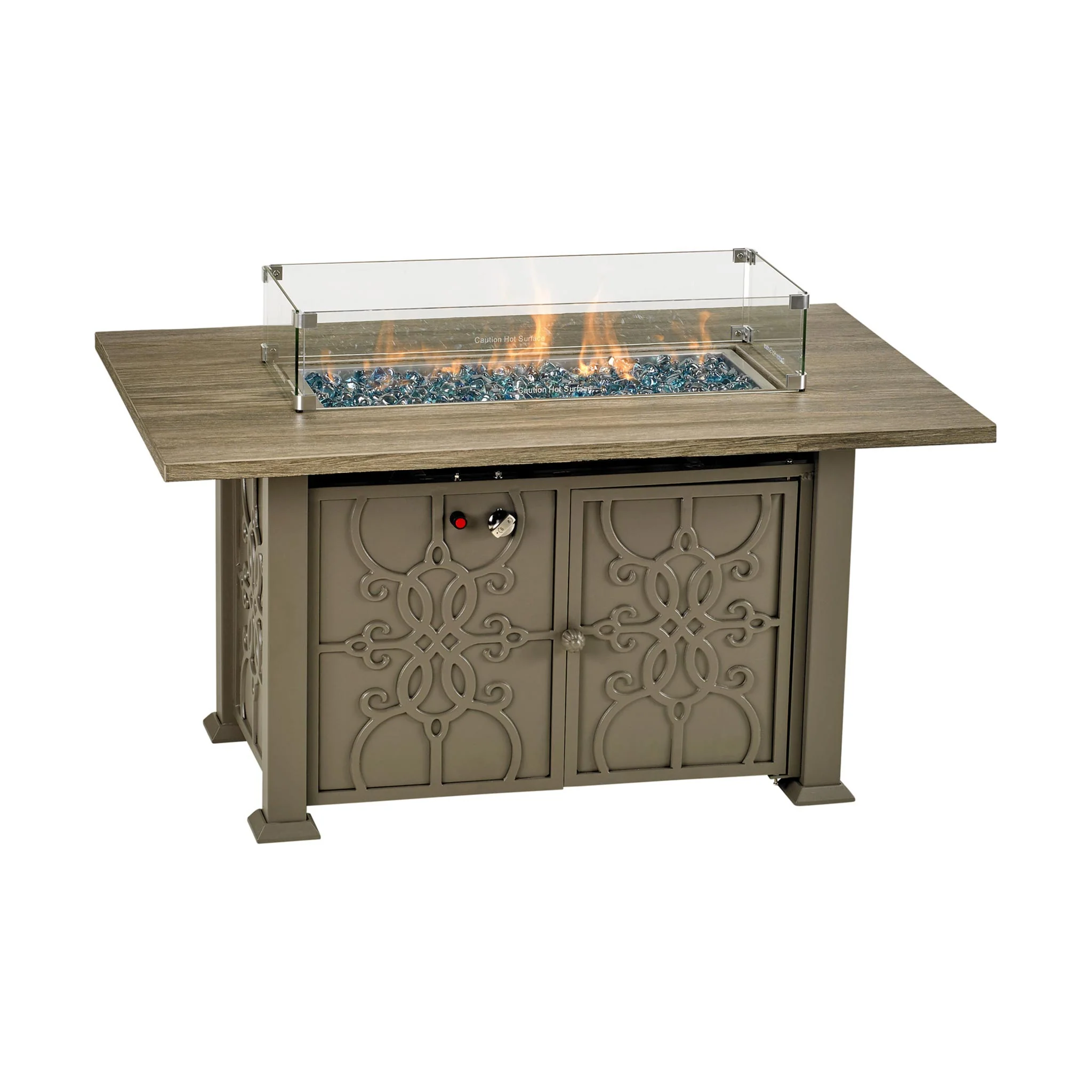 Patio Resort Lifestyles Rome Rectangle Gas Fire Table - Image 4