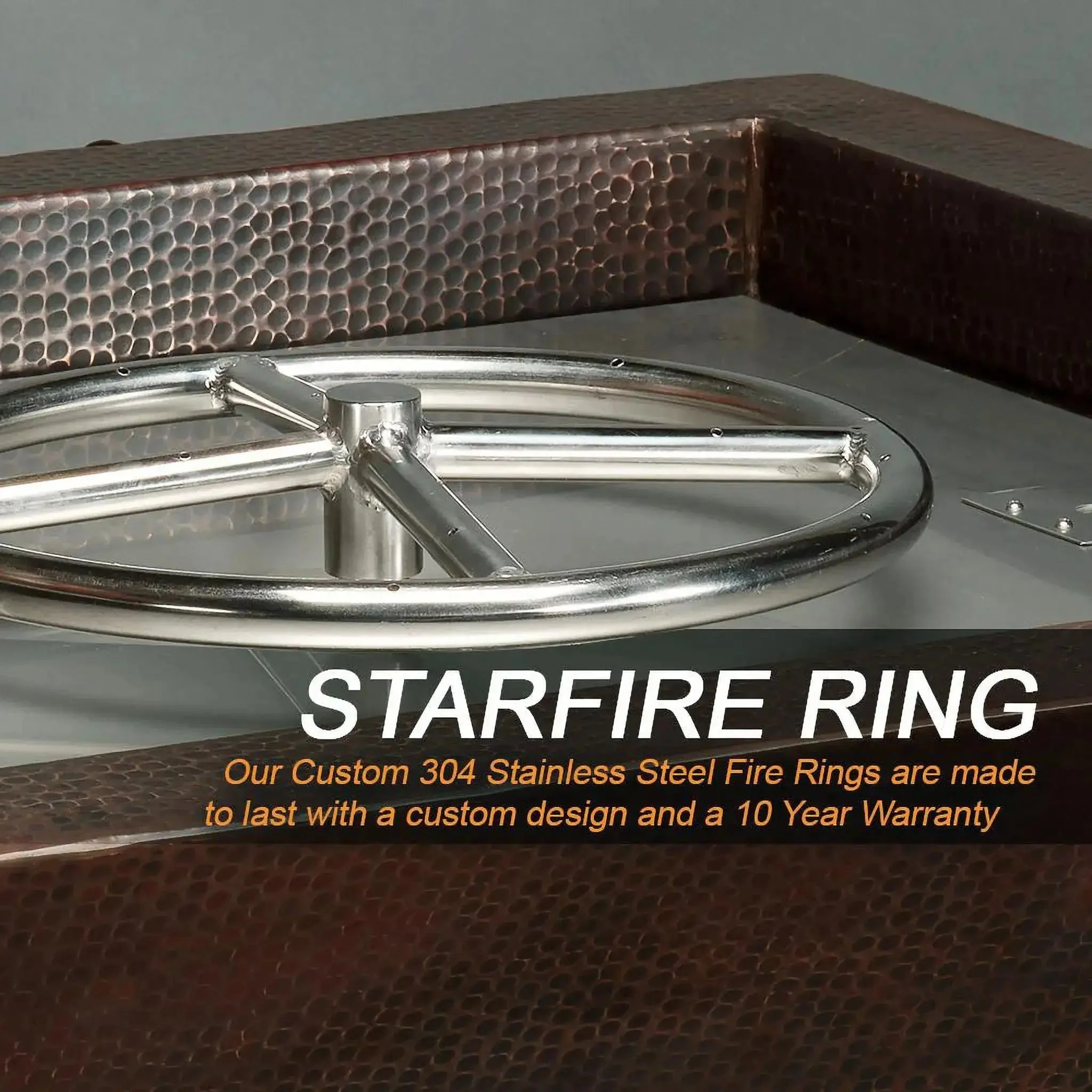 Plaza Moreno 29" W x 9" H Copper Push Button Ignition Propane Fire Bowl - MORENO-PLZ-29299-SPK-LP by Starfire Designs - Image 8