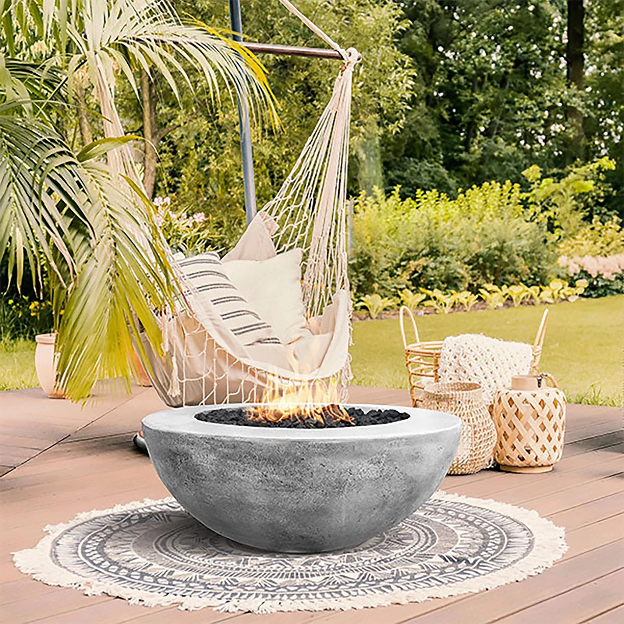 Prism Hardscapes 36" Moderno 5 Natural Gas Fire Bowl in Ultra White - PH-426-5NG - Image 4