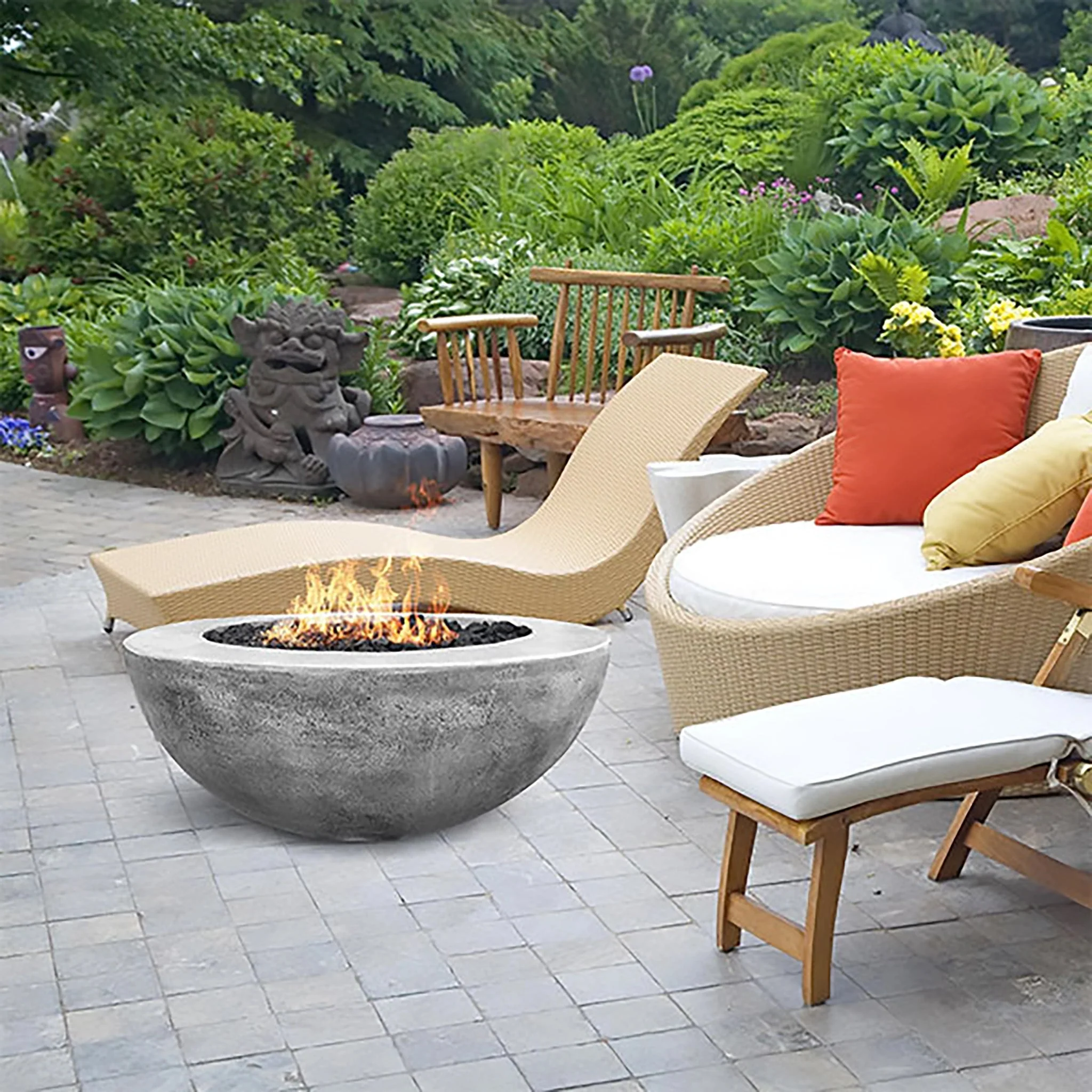 Prism Hardscapes 36" Moderno 5 Natural Gas Fire Bowl in Ultra White - PH-426-5NG - Image 5