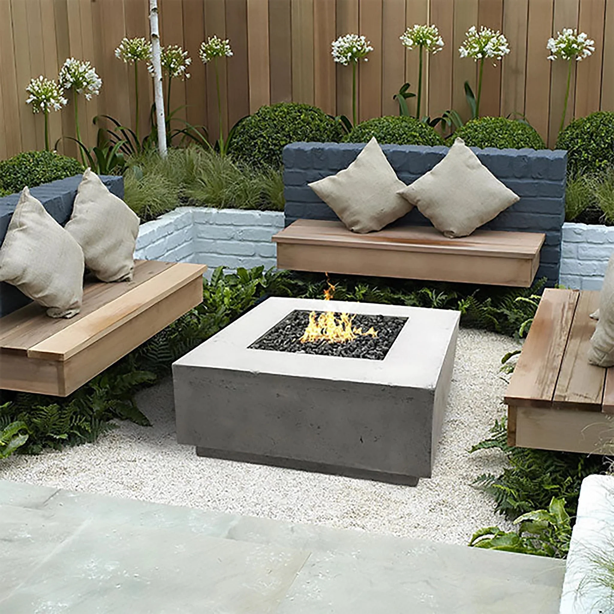 Prism Hardscapes 36" x 36" Tavola 2 Natural Gas Fire Pit in Ultra White - PH-406-5NG - Image 3