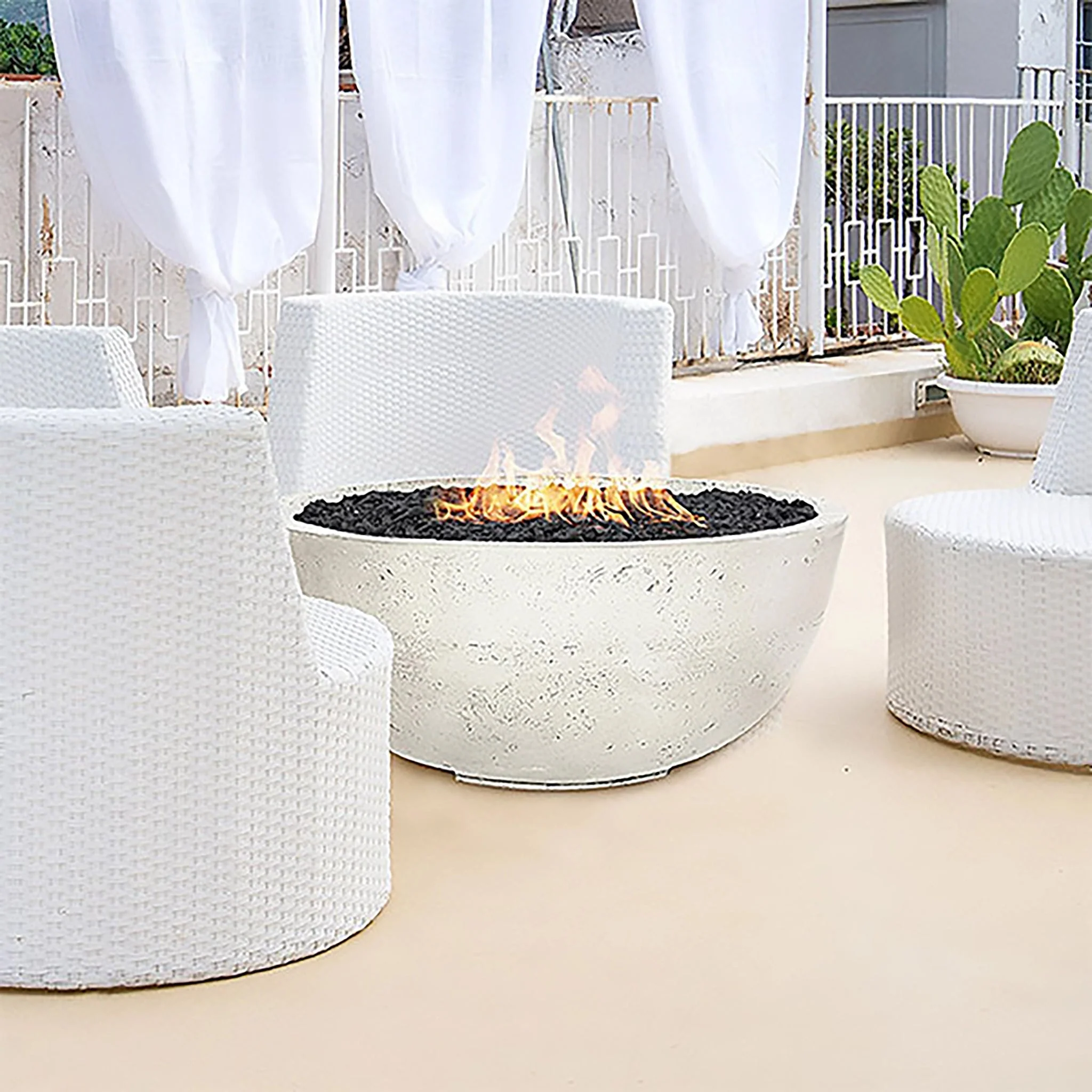 Prism Hardscapes 39" Moderno 1 Natural Gas Fire Bowl in Natural - PH-400-3NG - Image 3